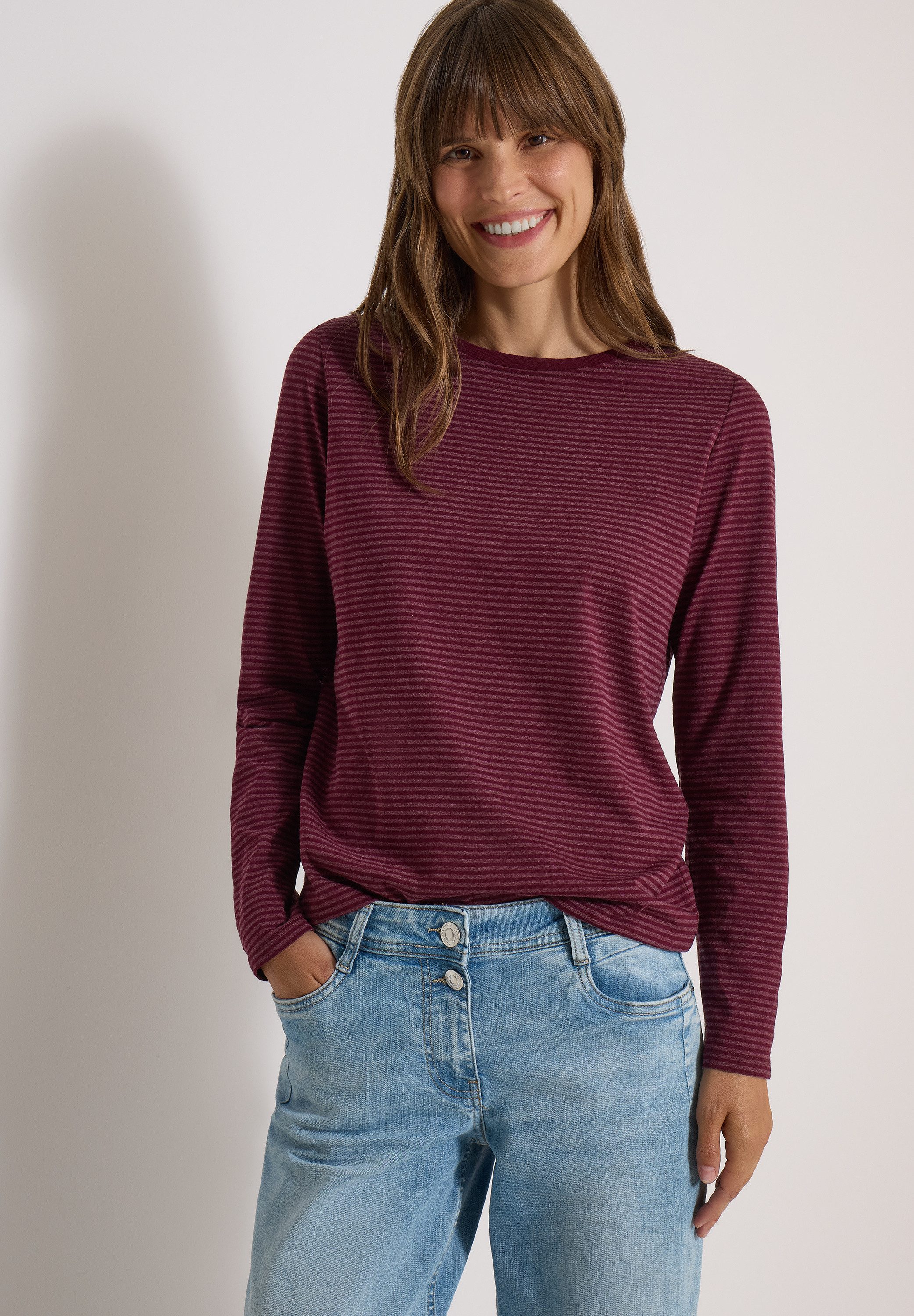 CECIL Langarmshirt im soften Baumwoll-Mix