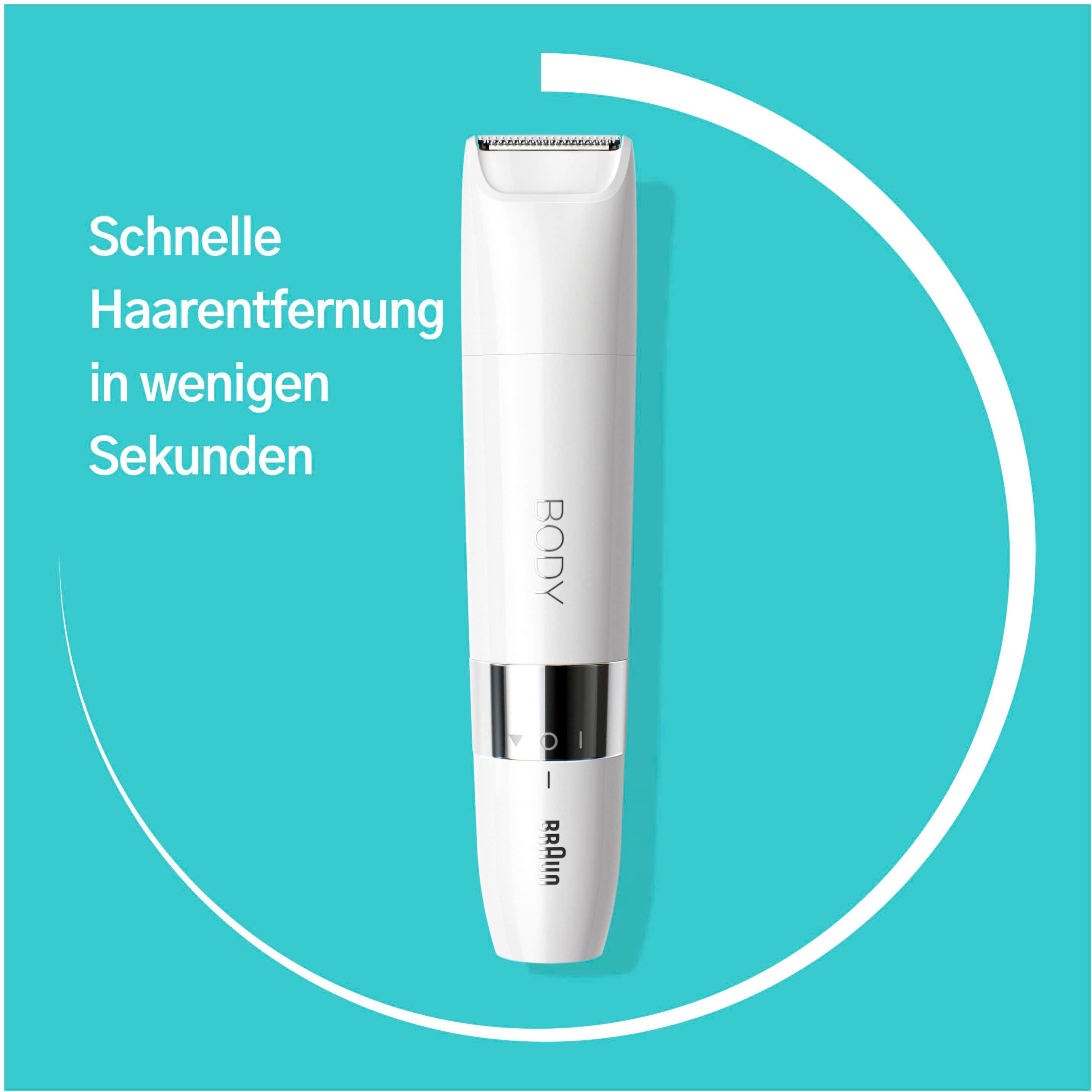 Braun Elektrokörperrasierer Mini Body-& Bikini-Trimmer BS1000, Aufsätze: 2, Mini-Größe für unterwegs, Bild 7