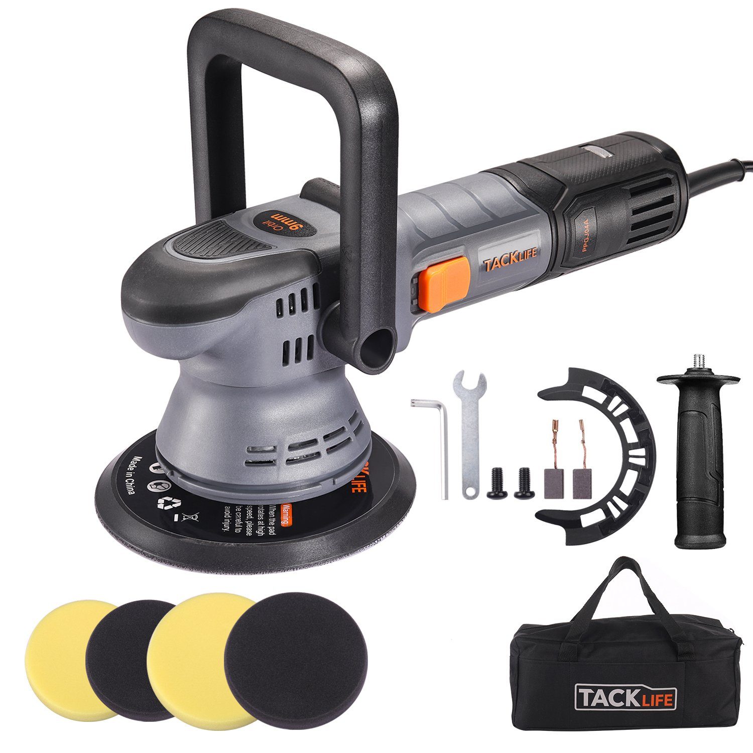 TACKLIFE Poliermaschine, Auto Exzenter Poliermaschine 6400RPM Inkl.3M Kabel