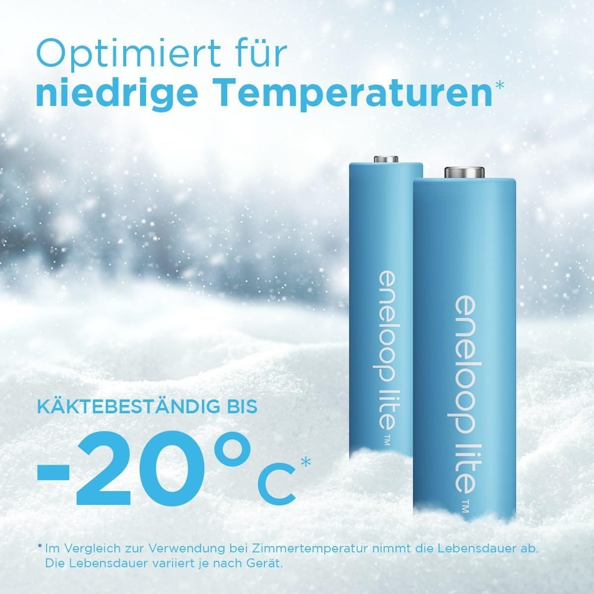 eneloop Lite AAA Akkus 550 mAh – 2er Pack wiederaufladbare Batterien Batterie, (1.2V V, 2 St), wiederaufladbar