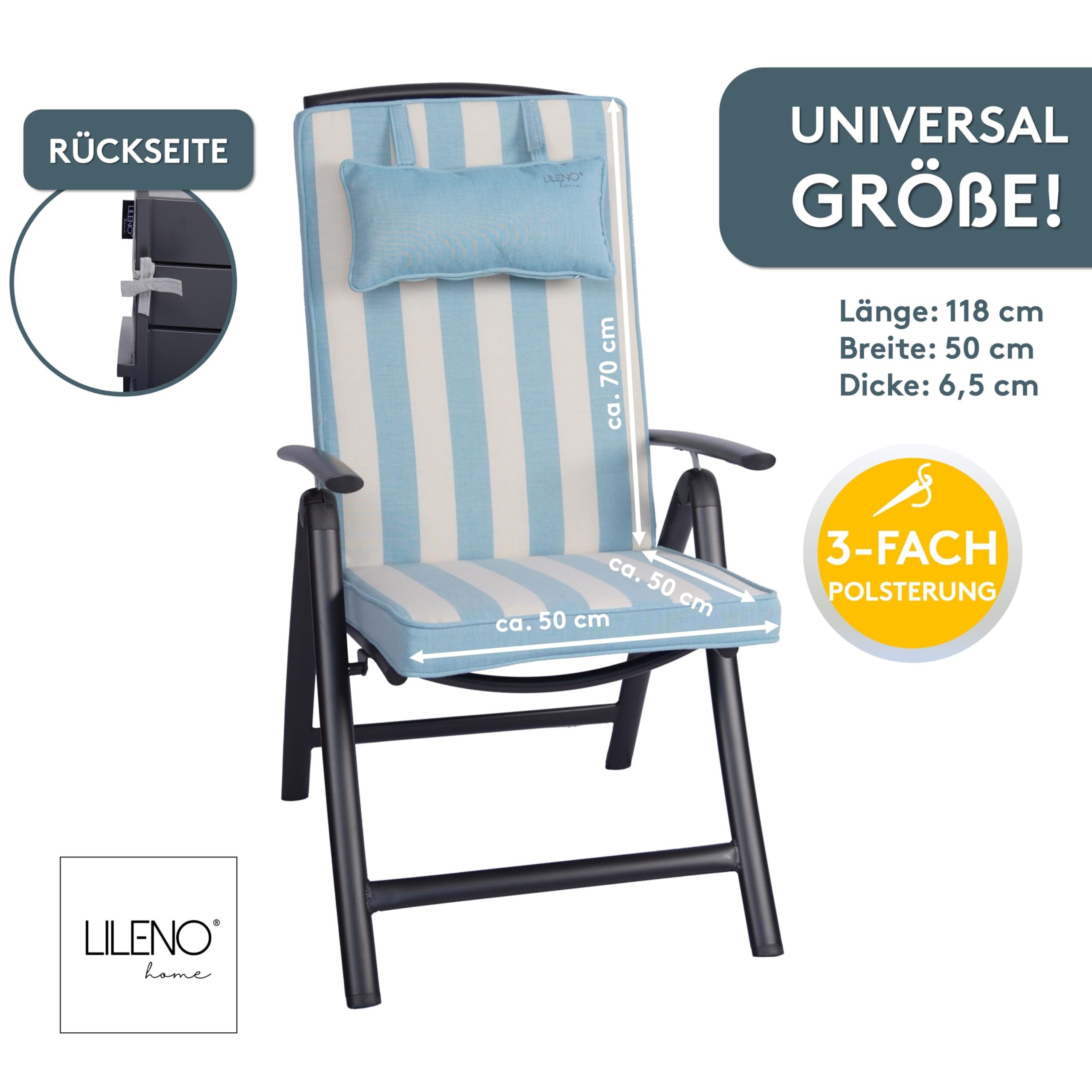 LILENO HOME Hochlehnerauflage mit Kopfkissen, bequeme günstig online kaufen