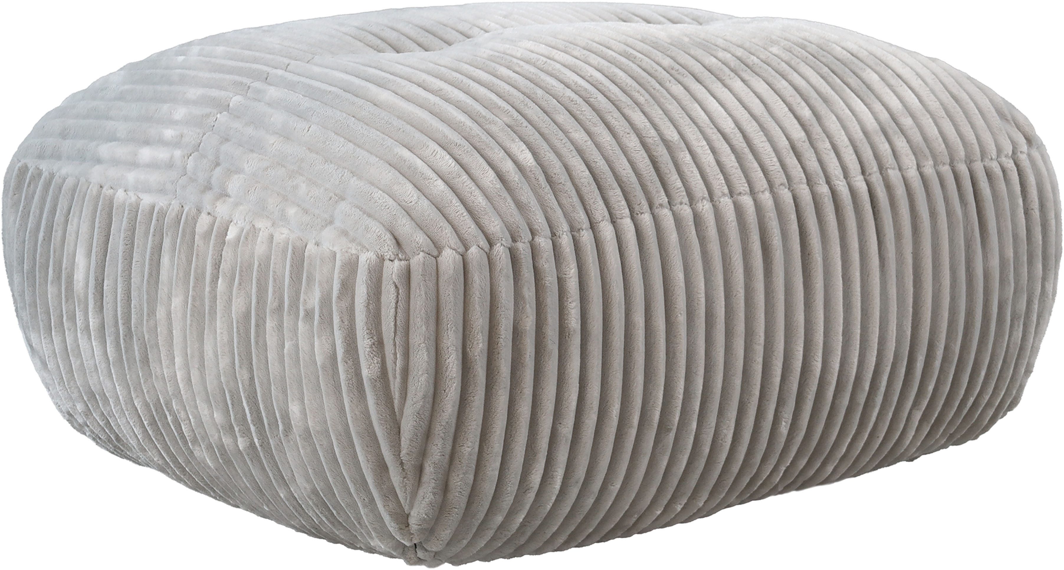 TRENDMANUFAKTUR Hocker Be Fluffy: Weicher Breitcord Bezugsstoff, perfekte Ergänzung zur Serie, Polsterhocker mit softem Sitzkomfort, moderner breiter Kedernaht