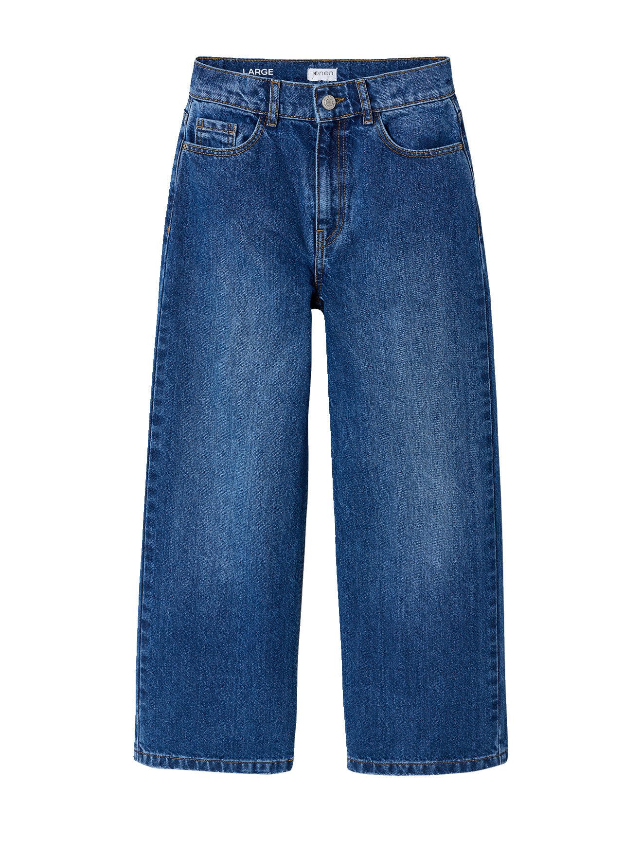 7/8-Caprijeans Weite Jeans Mädchen, Bundweite verstellbar
