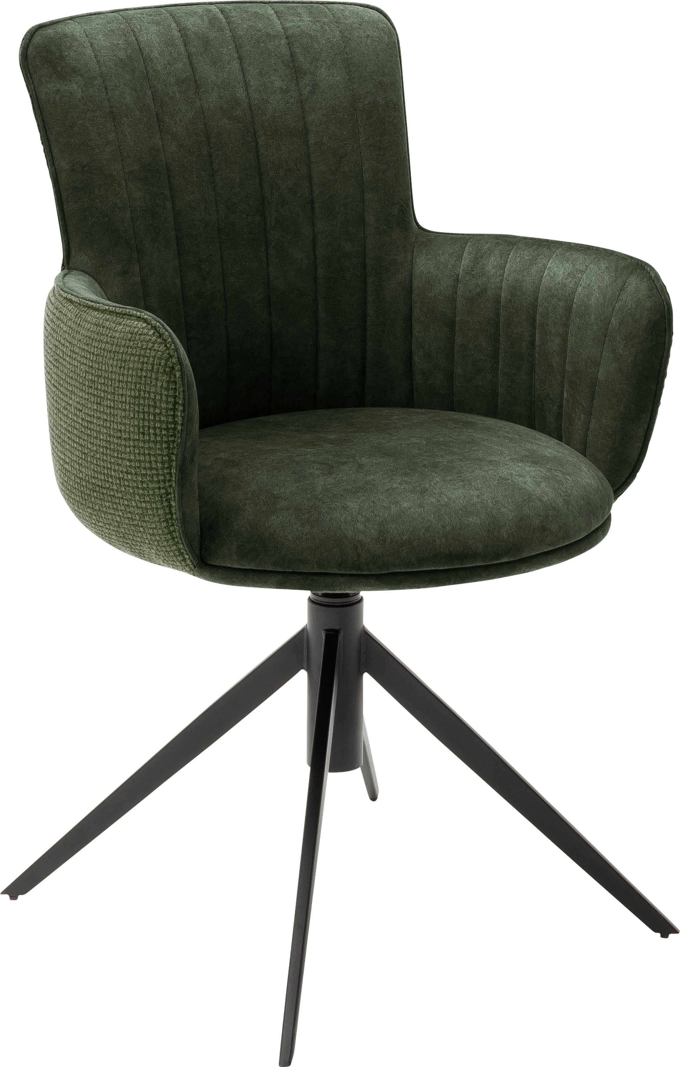 2 Nivellierung, Denia Stuhl 360°drehbar kg | furniture (Set, Esszimmerstuhl bis 120 Set, belastbar MCA St), 2-er mit Olive Olive