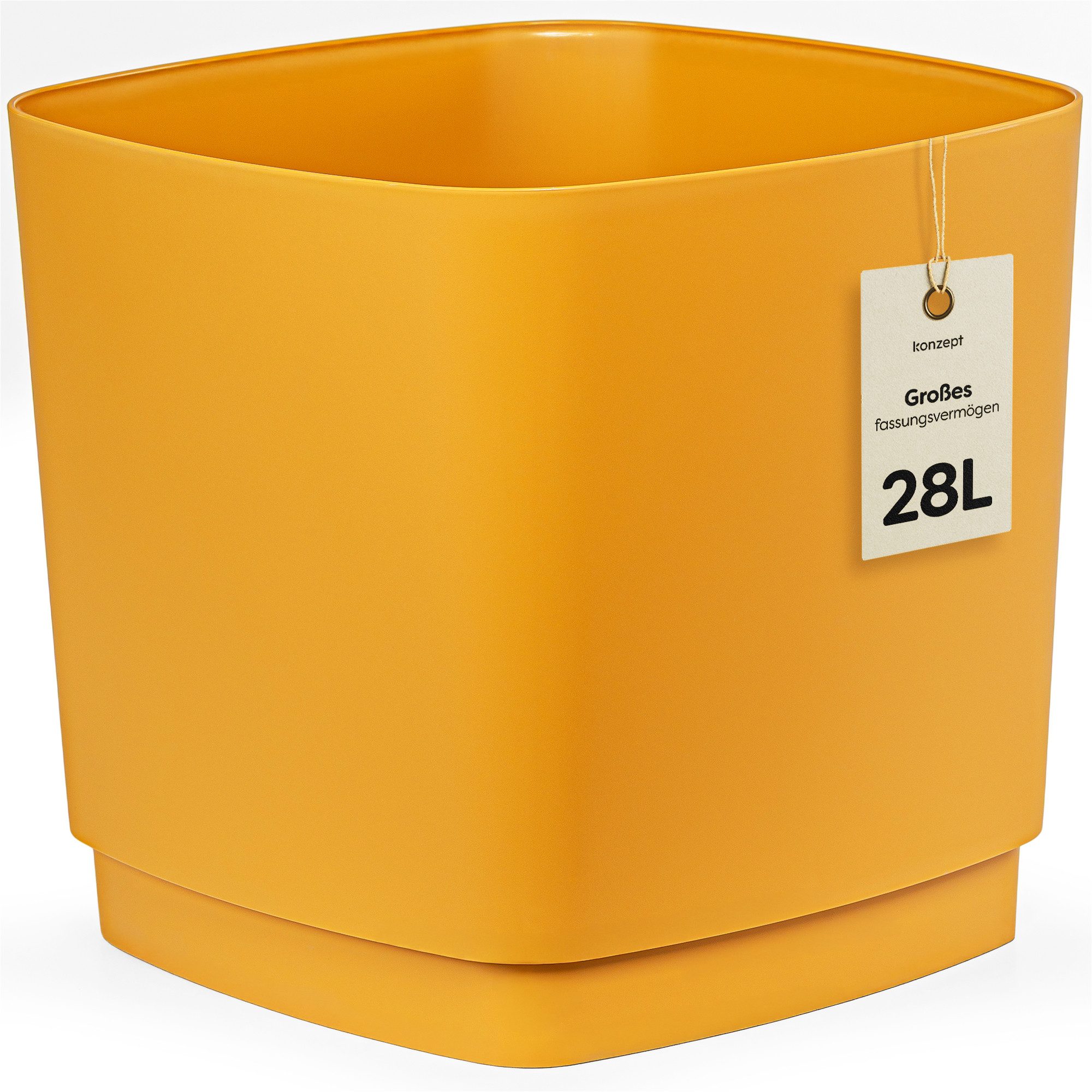 KONZEPT Blumentopf Gross Innen & Außen, 34x34cm, 28L, Leicht, Rostbeständig, UV-beständig, Verrottungsbeständig