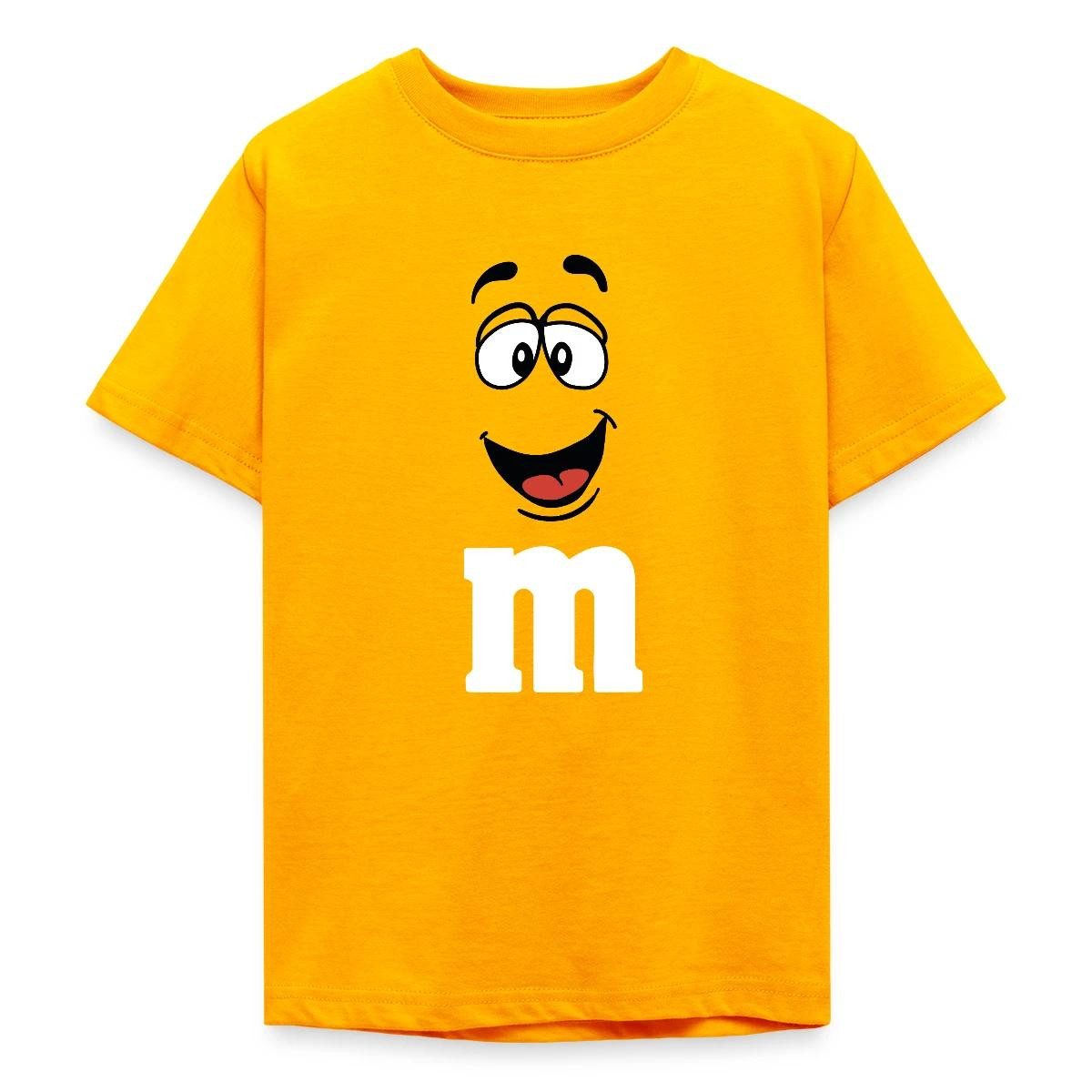 T-Shirt Gelbes M Kostüm Mit Gesicht Karneval Gruppen Teenager T-Shirt