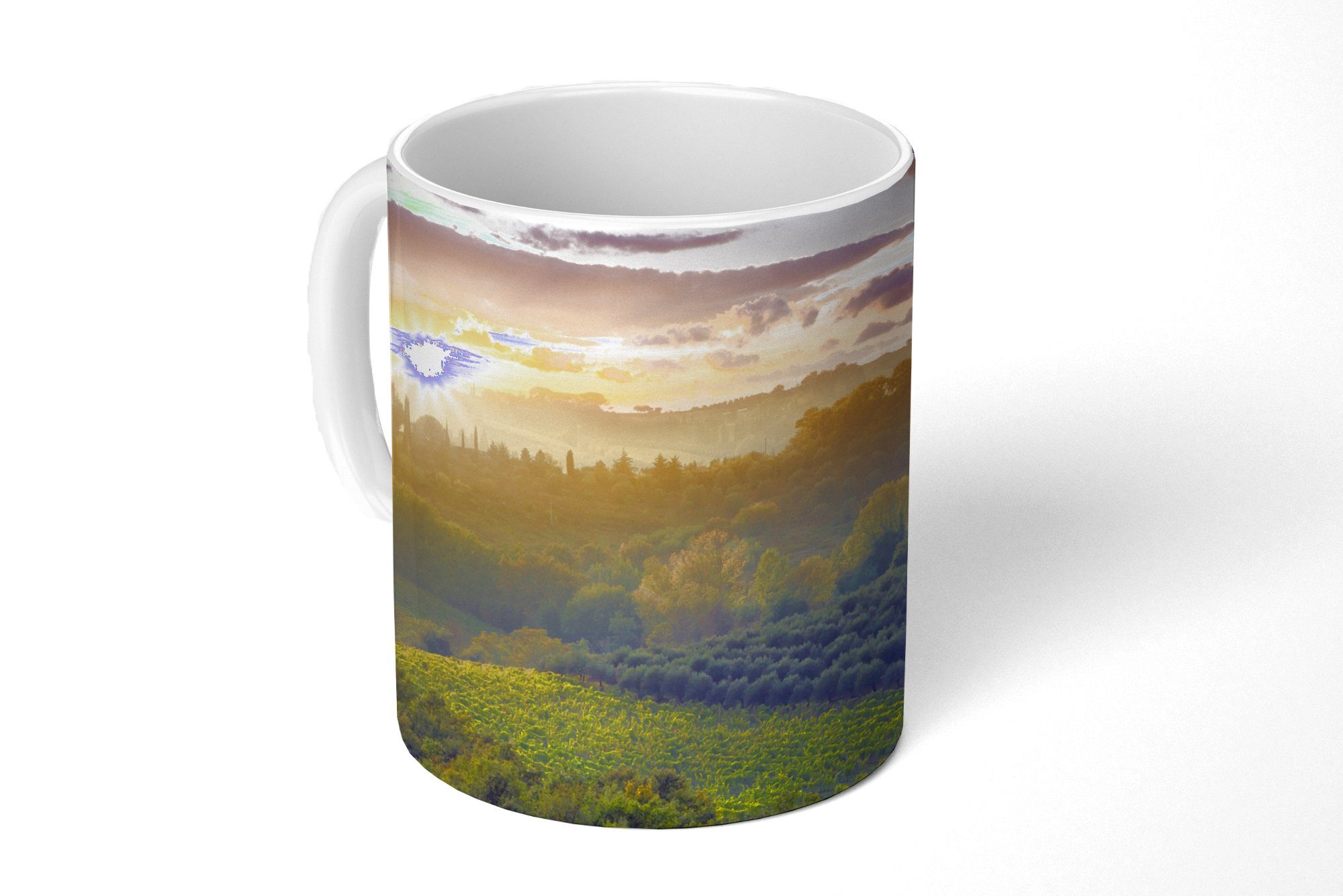 MuchoWow Tasse Toskana - Landschaft - Sonne, Keramik, Kaffeetassen, Teetasse, Becher, Teetasse, Geschenk