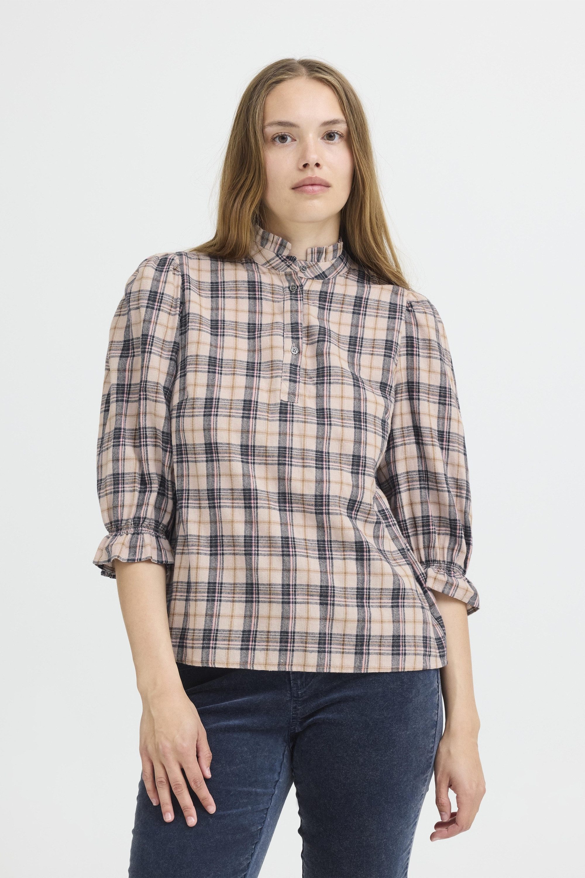 Langarmbluse Langarm-Bluse PZEVIE