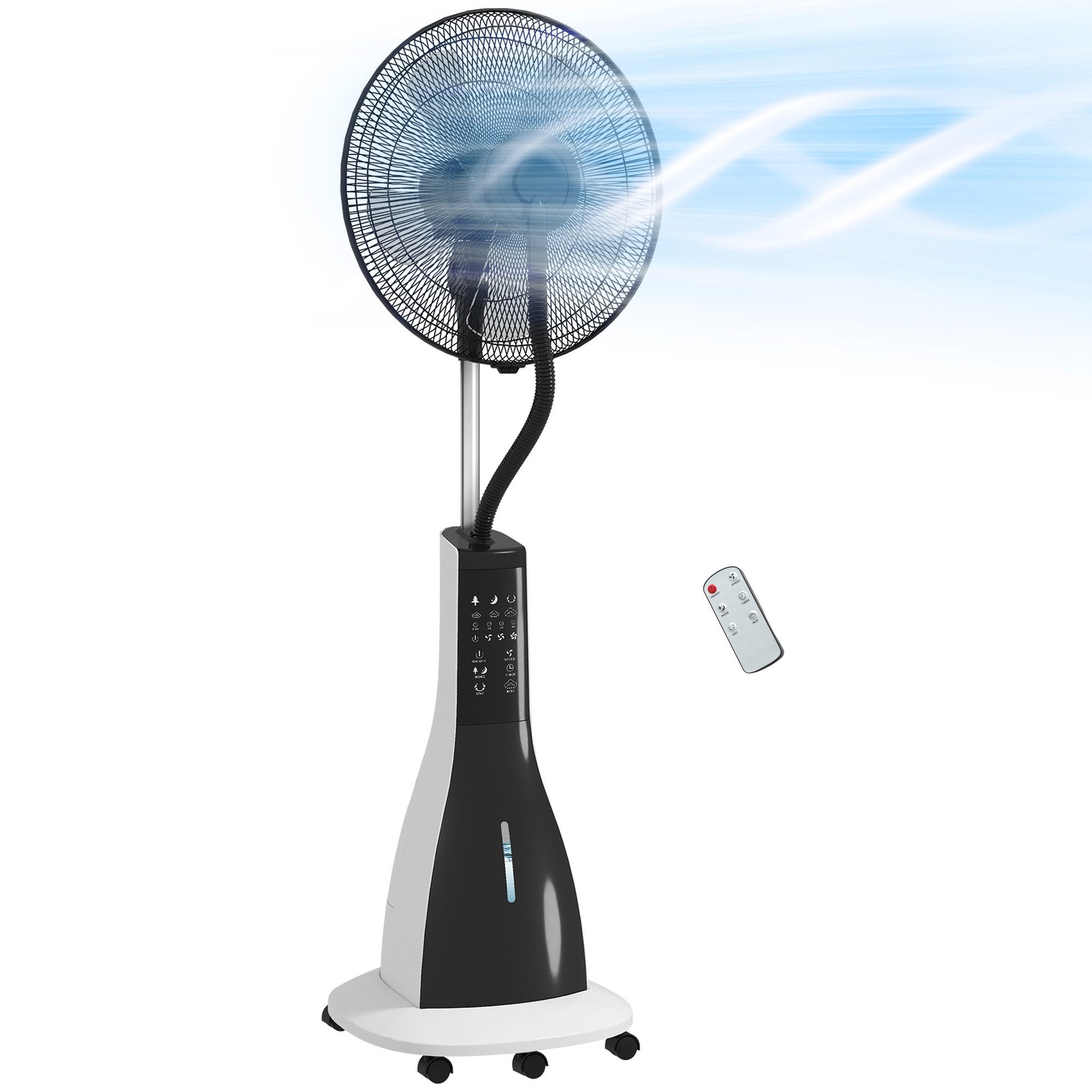 HOMCOM Standventilator Ventilator mit Wasserkühlung Fernbedienung günstig online kaufen