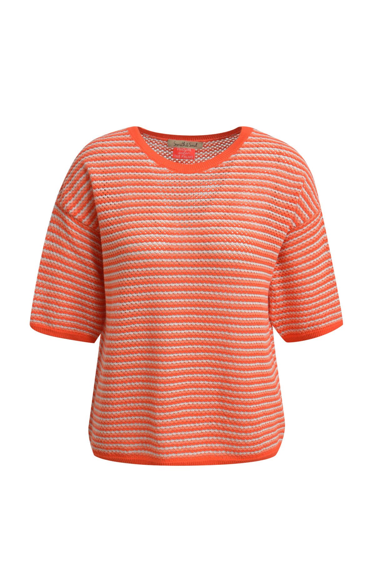 Strickpullover STRIPED HALF SLV CROCHET PULLOVER