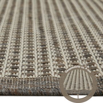 Teppich Savannah, Andiamo, rechteckig, Höhe: 5 mm, Flachgewebe, In- und Outdoor geeignet, Wohnzimmer