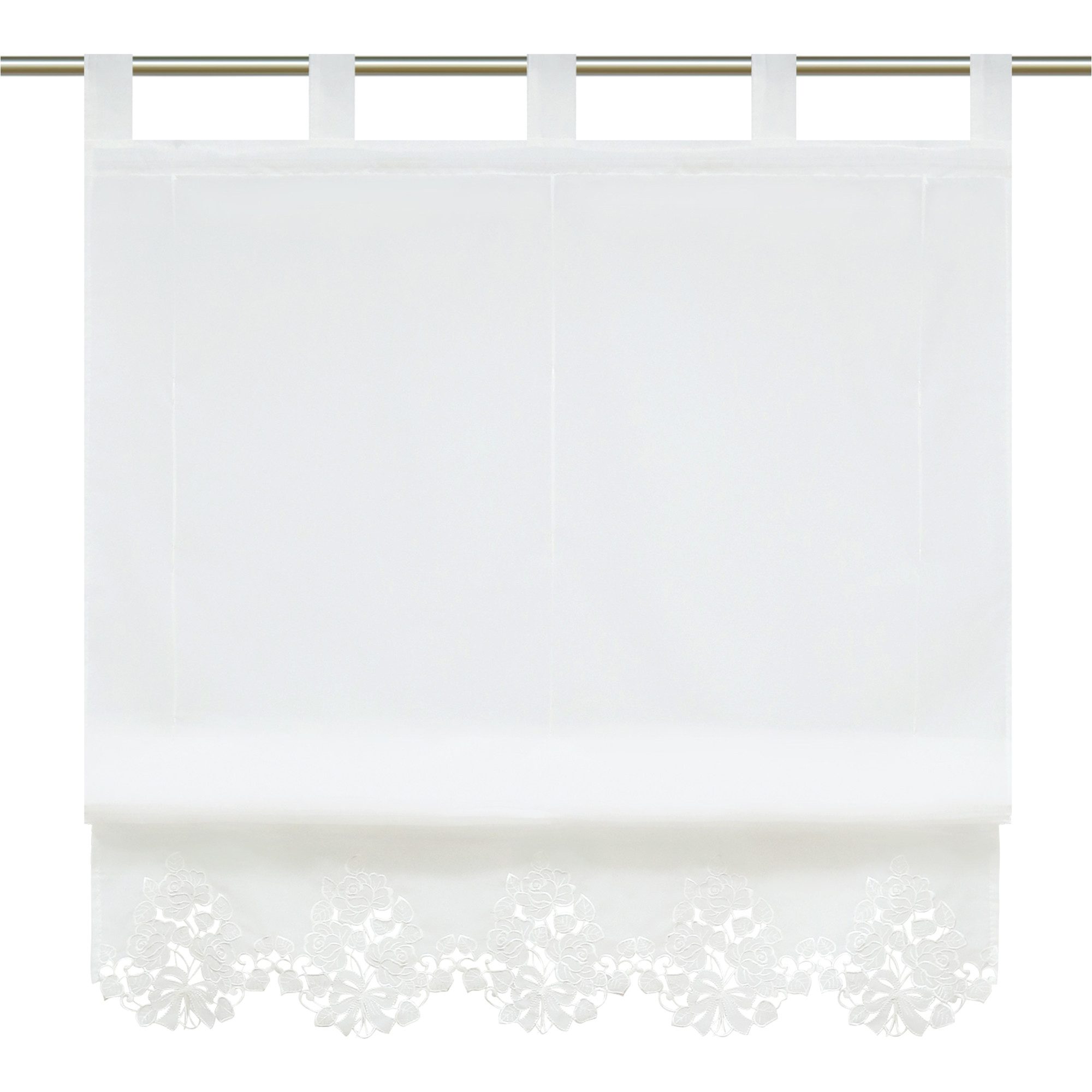 Joyswahl Raffrollo, mit Schlaufen, Vorhangschal Küche Gardine Blumensticker günstig online kaufen