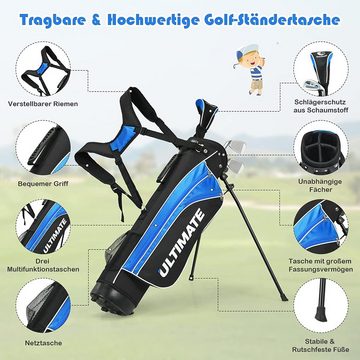 COSTWAY Golfschläger + Golfbag, mit Fairway-Holz, Eisen 7, 9 & Putter