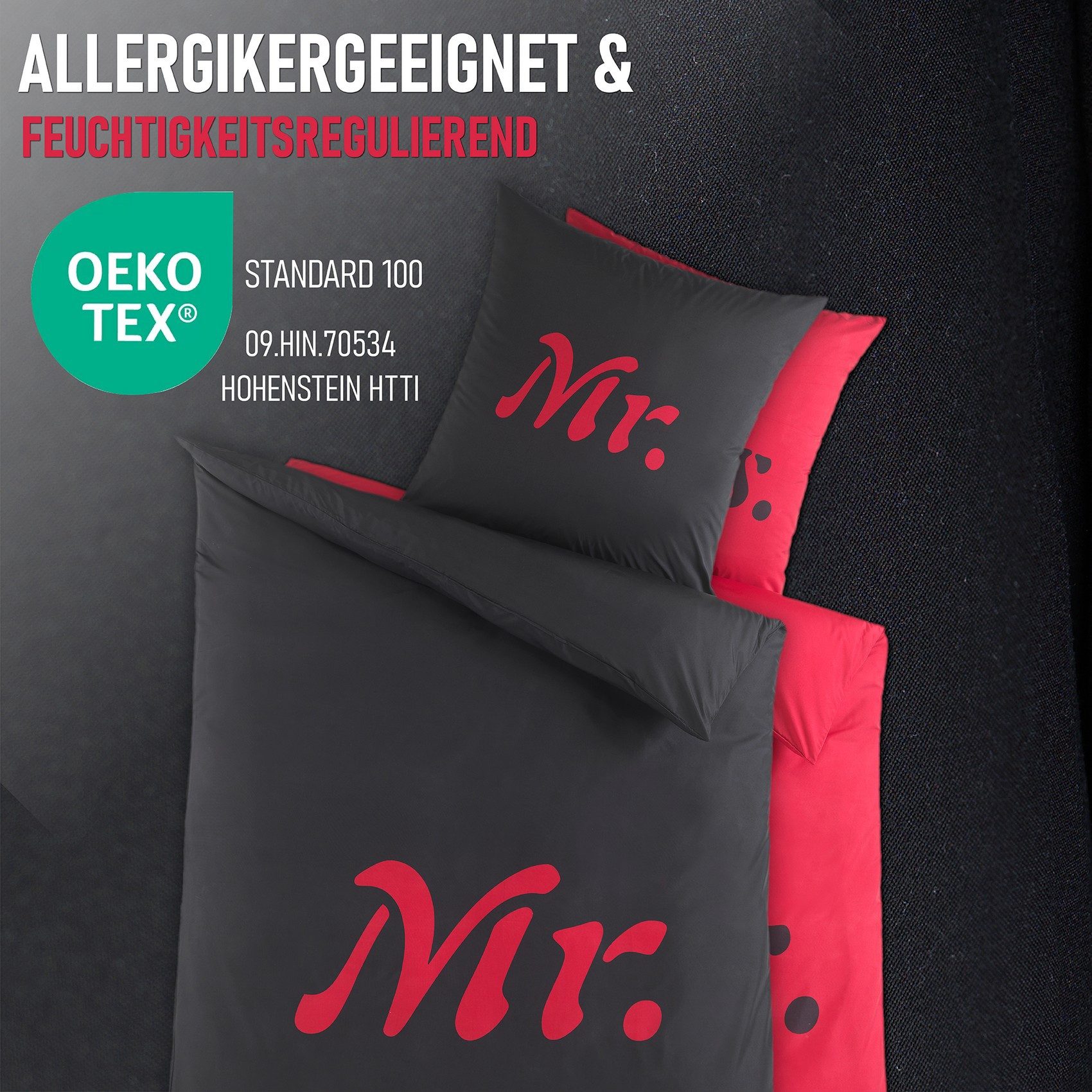 Kuscheli Partnerbettwäsche 2x 135x200 + 2x 80x80 cm atmungsaktiver Bettbezug, Partner Bettwäsche, Mikrofaser, 4 teilig, Für Allergiker geeignet, pflegeleicht, angenehm weicher Stoff