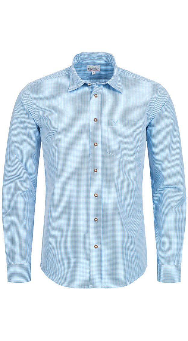 Nübler Trachtenhemd Trachtenhemd Langarm Rudi in Hellblau von Nübler günstig online kaufen