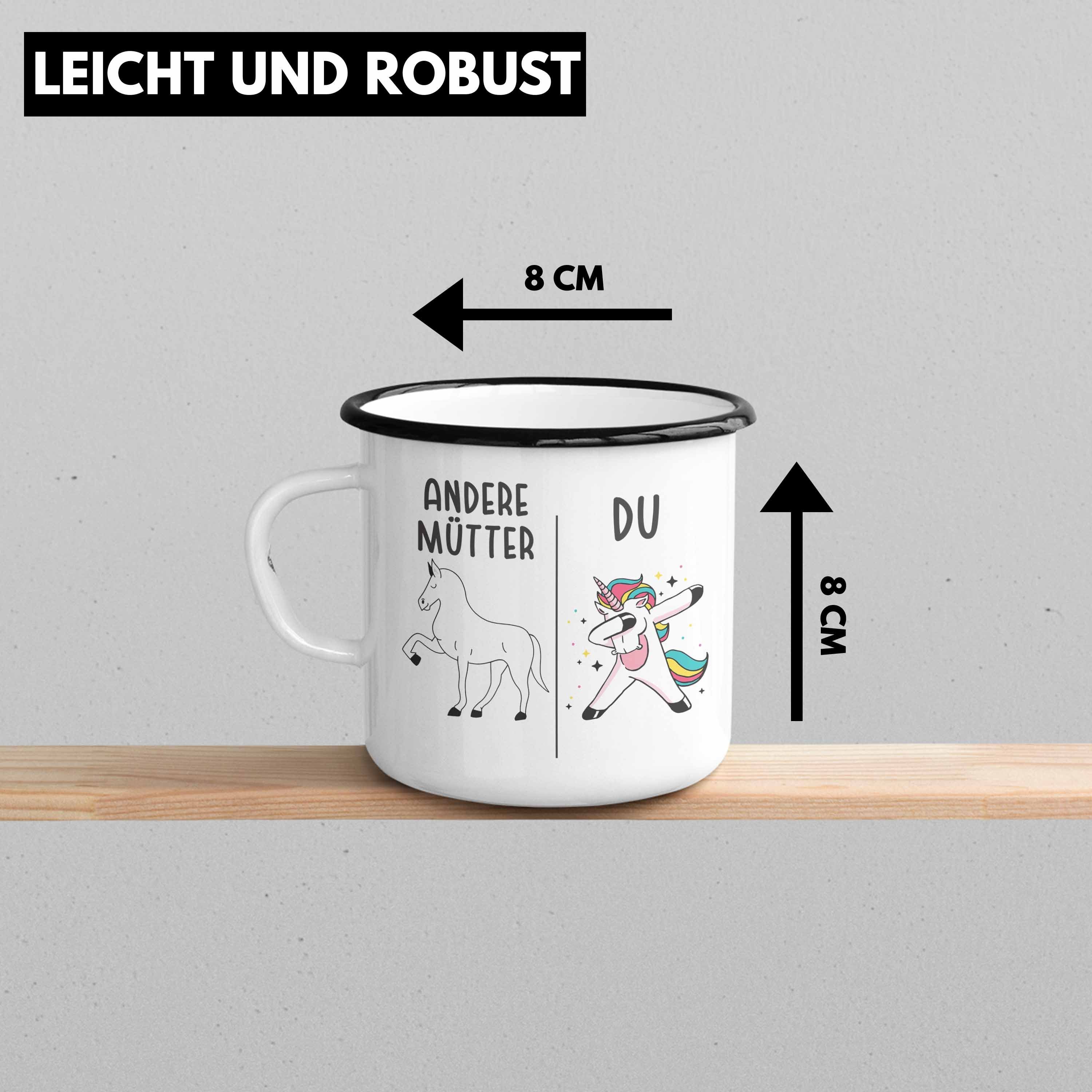 Tasse Spruch von mit Mama Mami - Mutter für Trendation Tochter Muttertag Schwarz Muttertagsgeschenk Trendation Beste Thermotasse Emaille