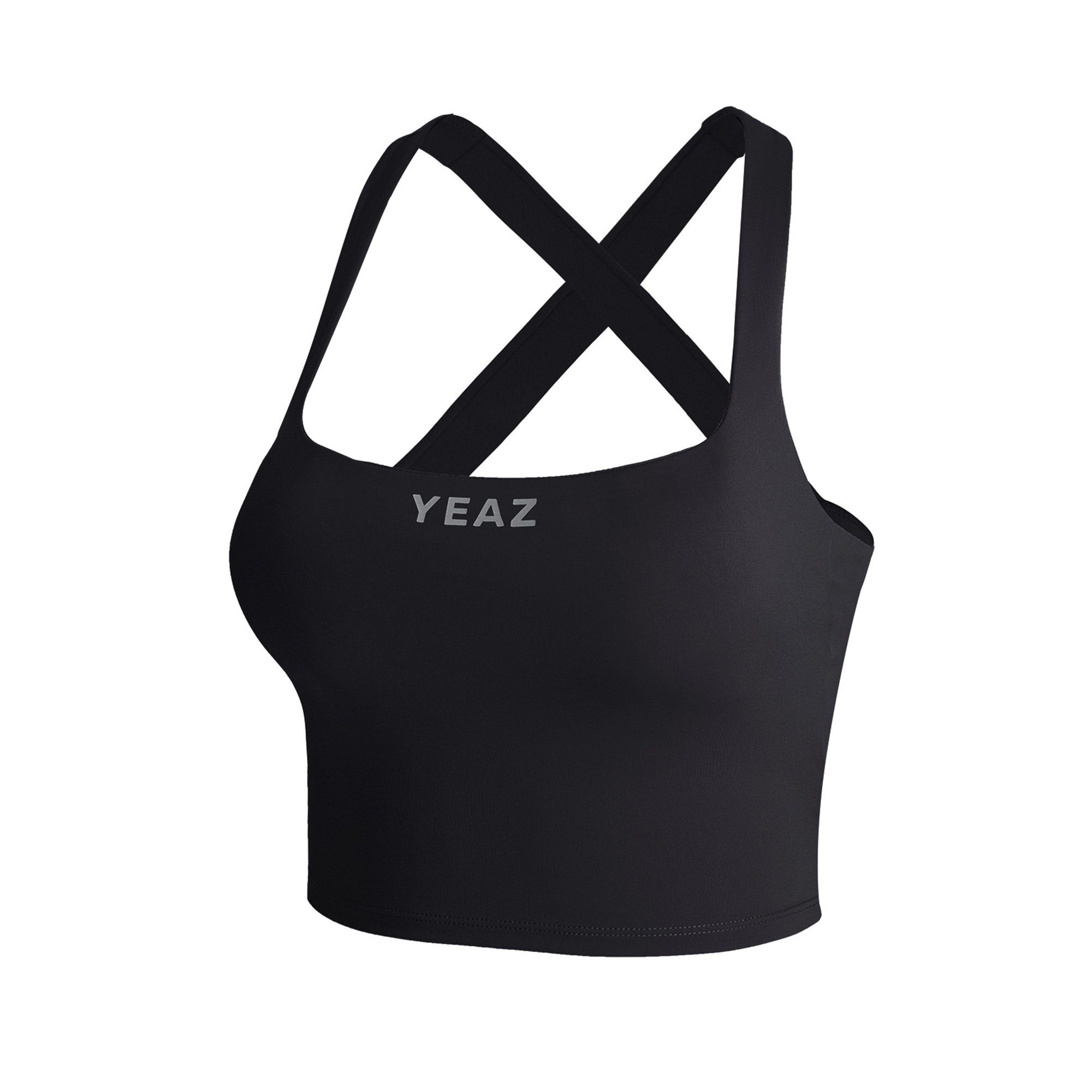 YEAZ SHOW Sportliches, top Yogatop mit Passform cooles schwarz einzigartiger Design (1-tlg)