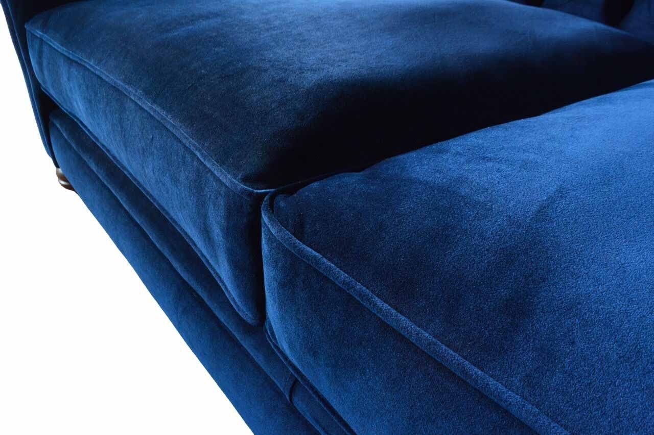 JVmoebel Sofa in Luxus 3 Chesterfield Wohnzimmer Europe Sofa Dreisitzer Made Sitzer Blauer Couch