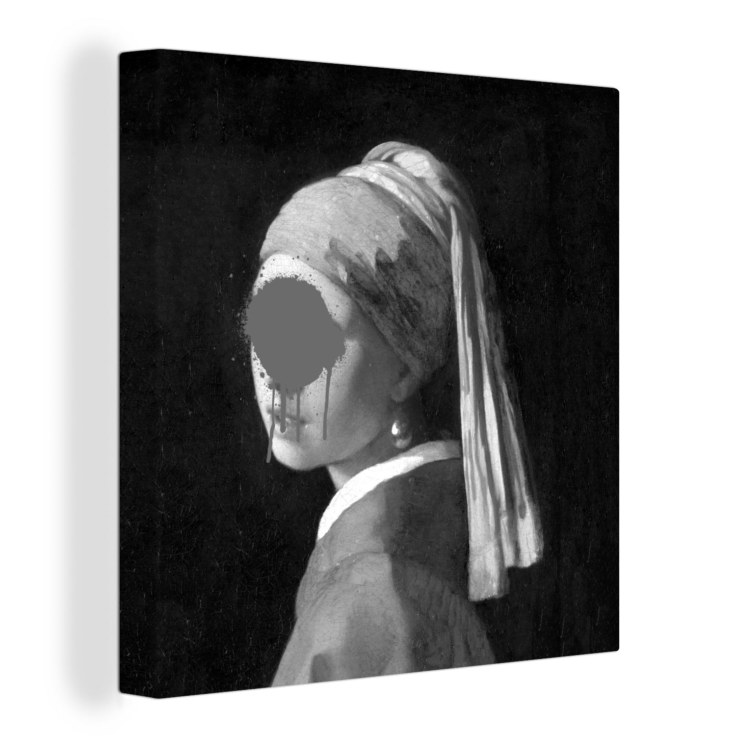 Mädchen Gemälde Wohnzimmer und, Schwarz (1 Vermeer mit Leinwand - bunt Johannes St), dem Perlenohrring Schlafzimmer Das Bilder OneMillionCanvasses® für -