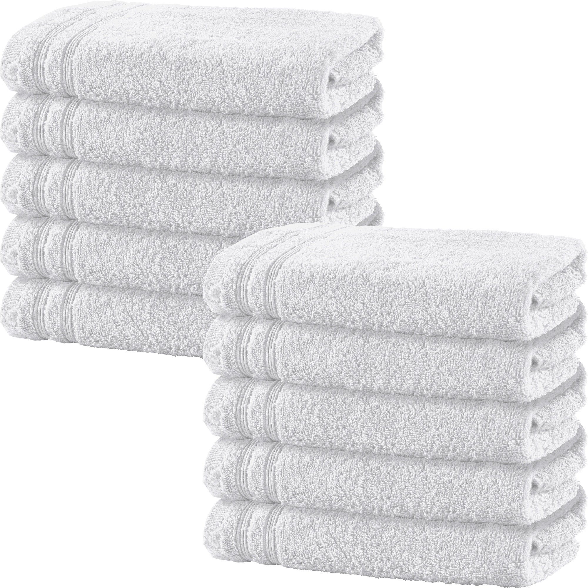 Erwin Müller Handtuch Handtuch "Heidelberg" 10er-Pack, Frottier, Walk-Frottier Uni