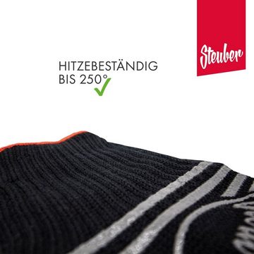 Steuber Grillhandschuhe Premium Line, extra langer Bund, bis 250°C, mit Silikon-Antihaft-Streifen