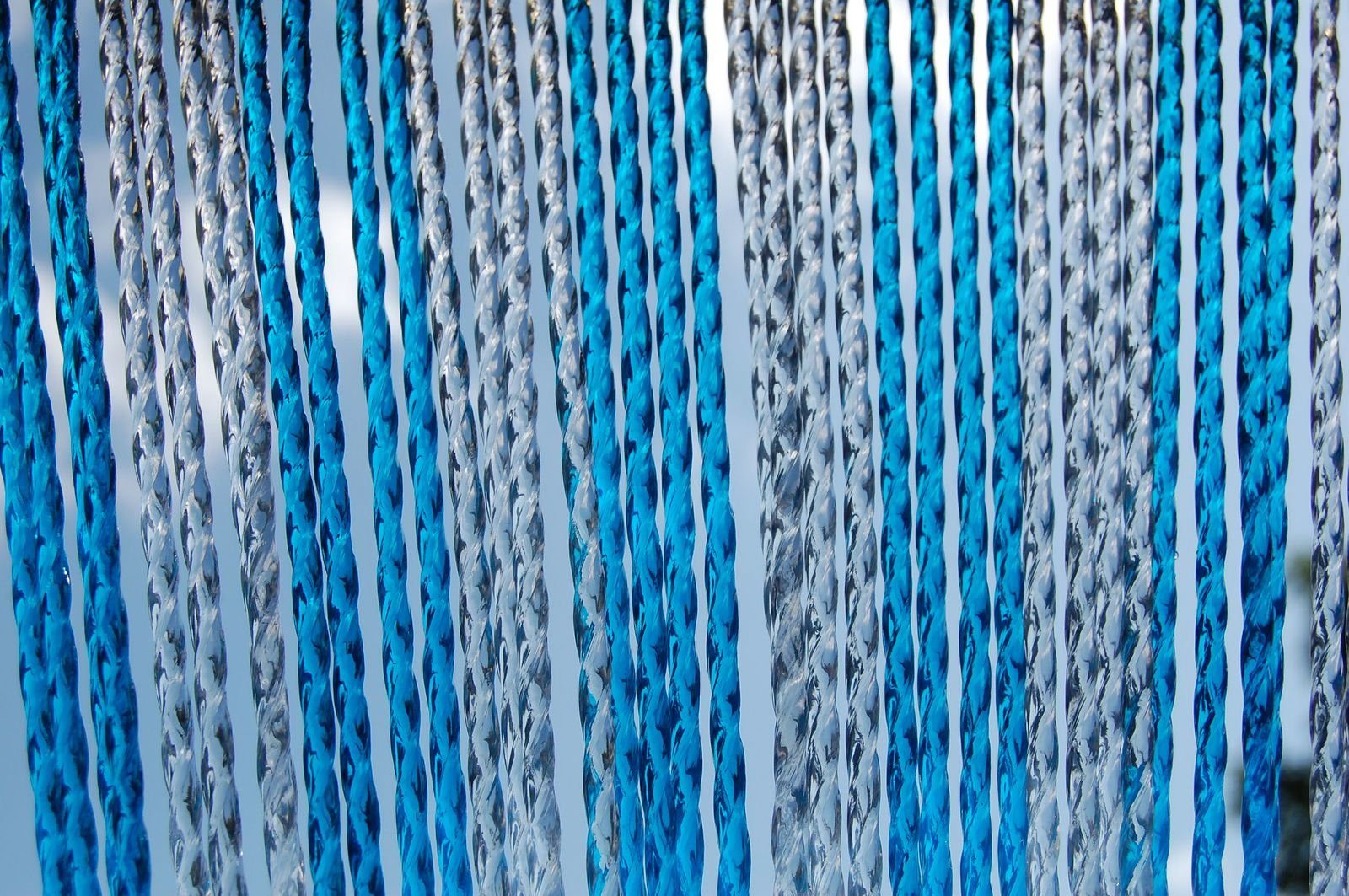 RIMINI 90 individuell Länge cm, La - kürzbar 210 blau, Tenda und Tenda La Breite PVC 3 Streifenvorhang x Insektenschutz-Vorhang