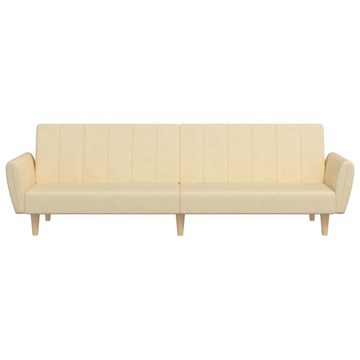 vidaXL Sofa Schlafsofa 2-Sitzer Creme Stoff