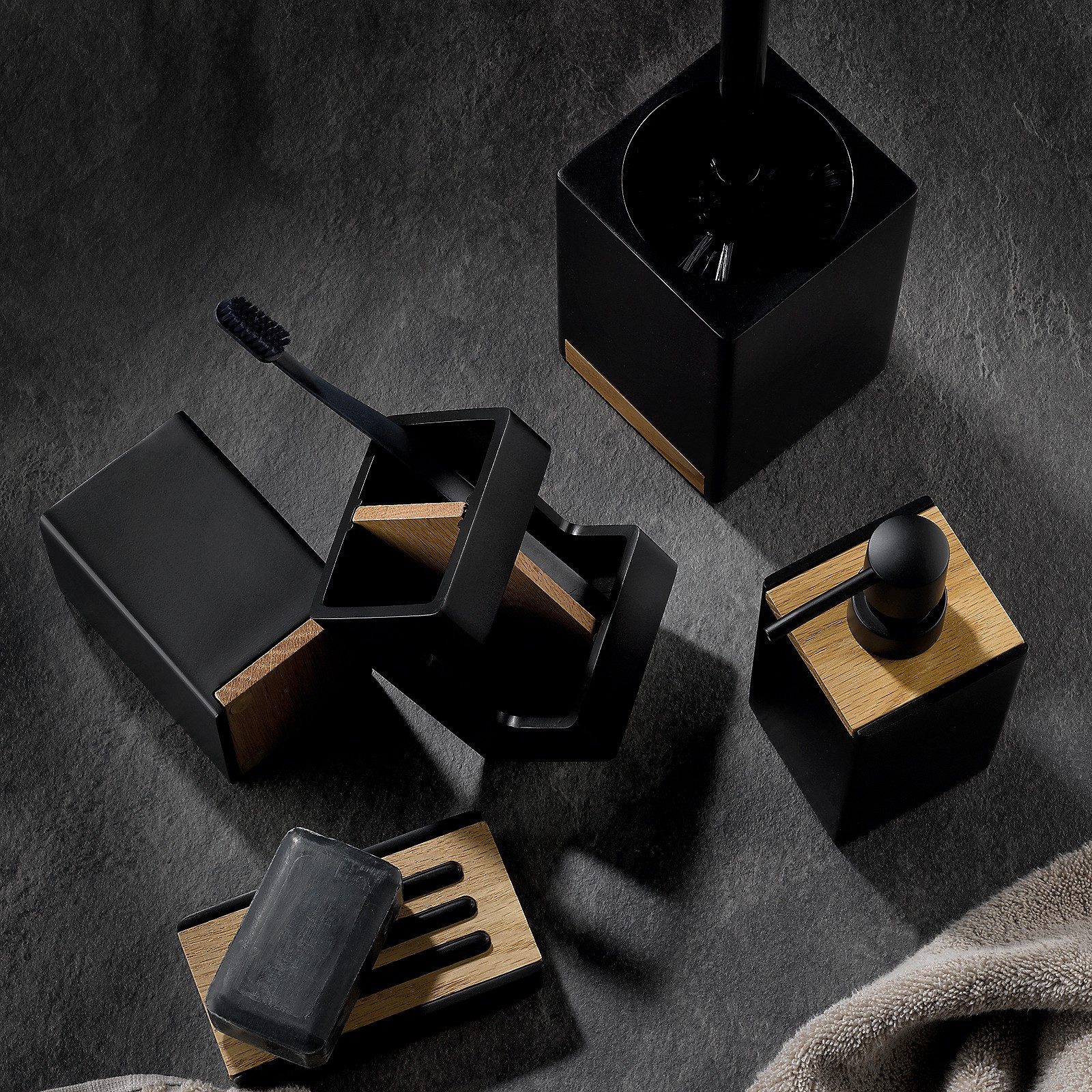 kela Zahnputzbecher Cube, herausnehmbares Trennelement, Element aus Naturst günstig online kaufen