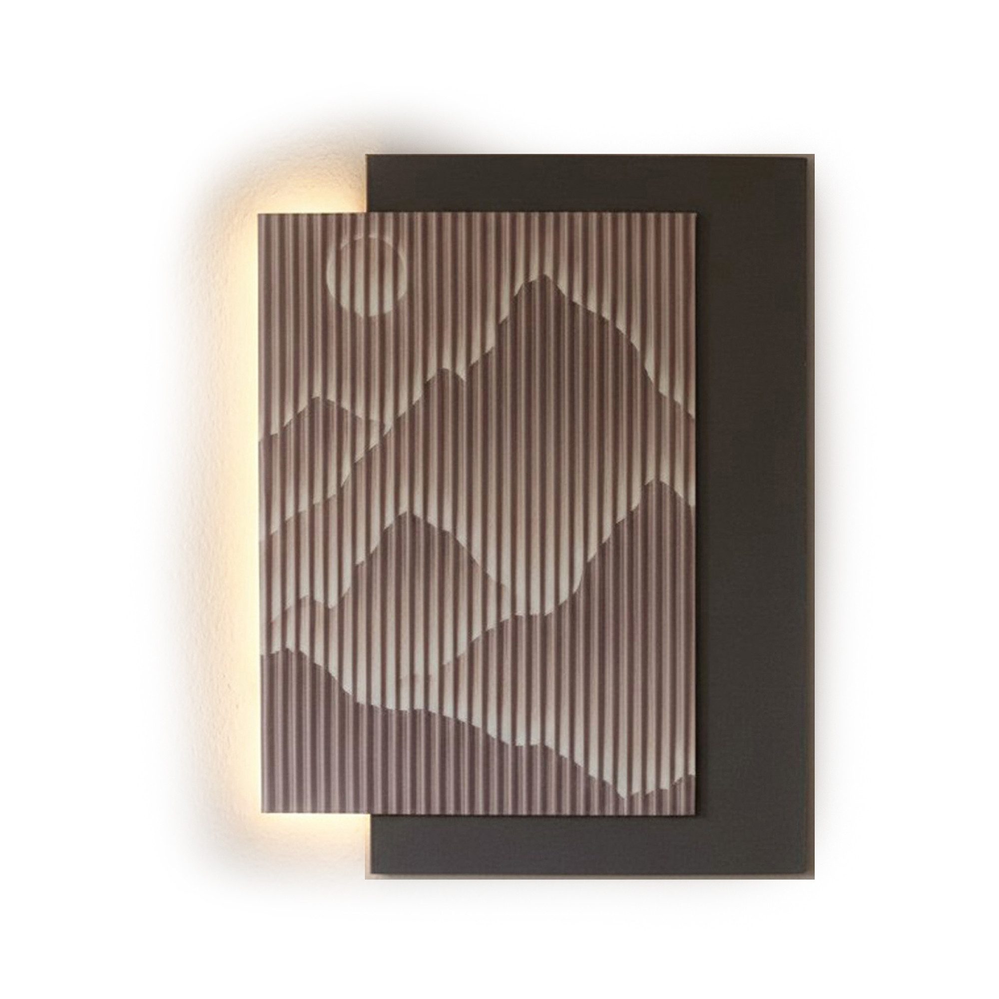 Arnusa Wandbild mit LED Beleuchtung Wanddekoration 60x80 cm Fernbedienung, Landschaft, warmweiße beleuchtung Wandskulptur