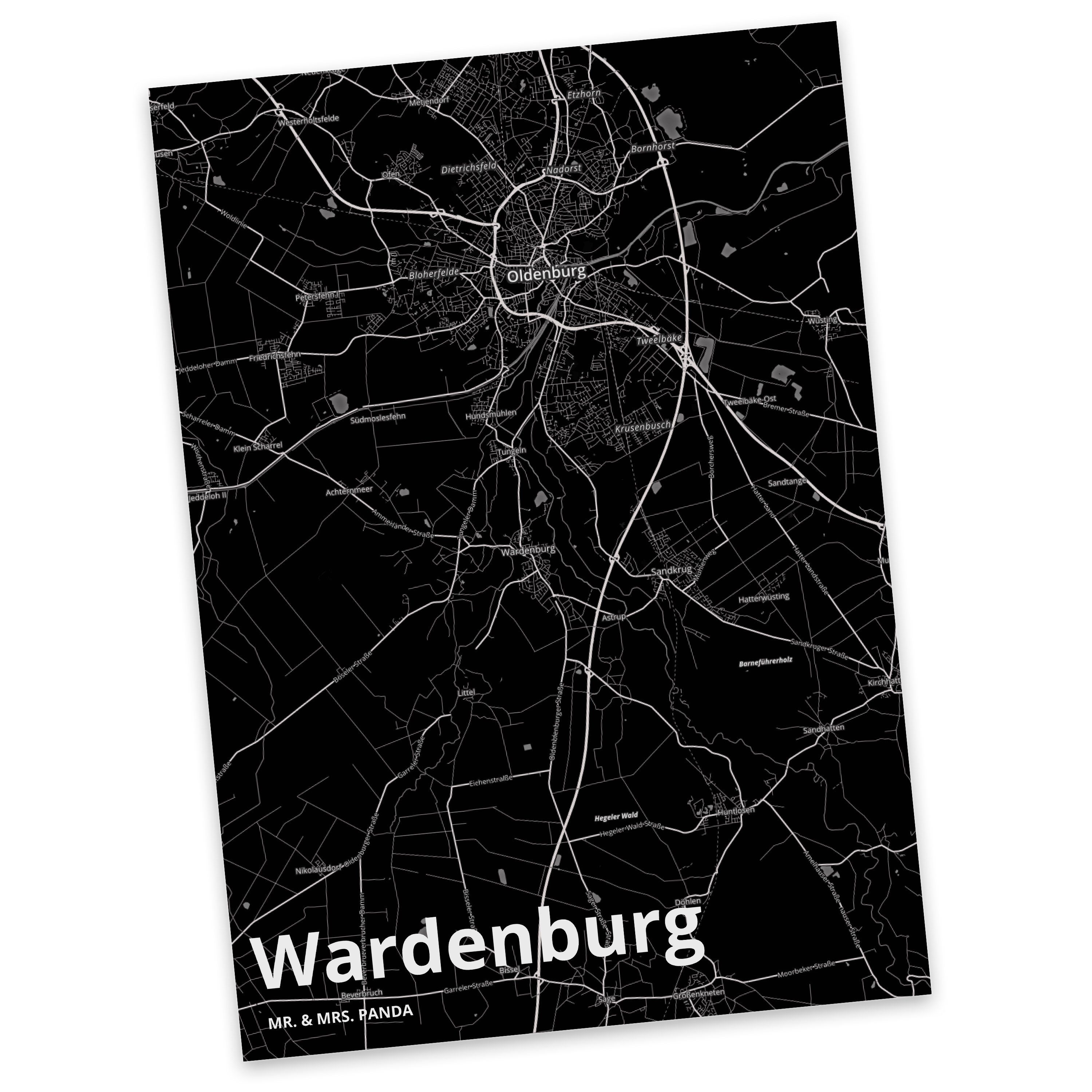 Dorf, - Mr. Postkarte Wardenburg Einladungskarte Panda Geschenk, Mrs. & Geburtstagskarte, Ort,