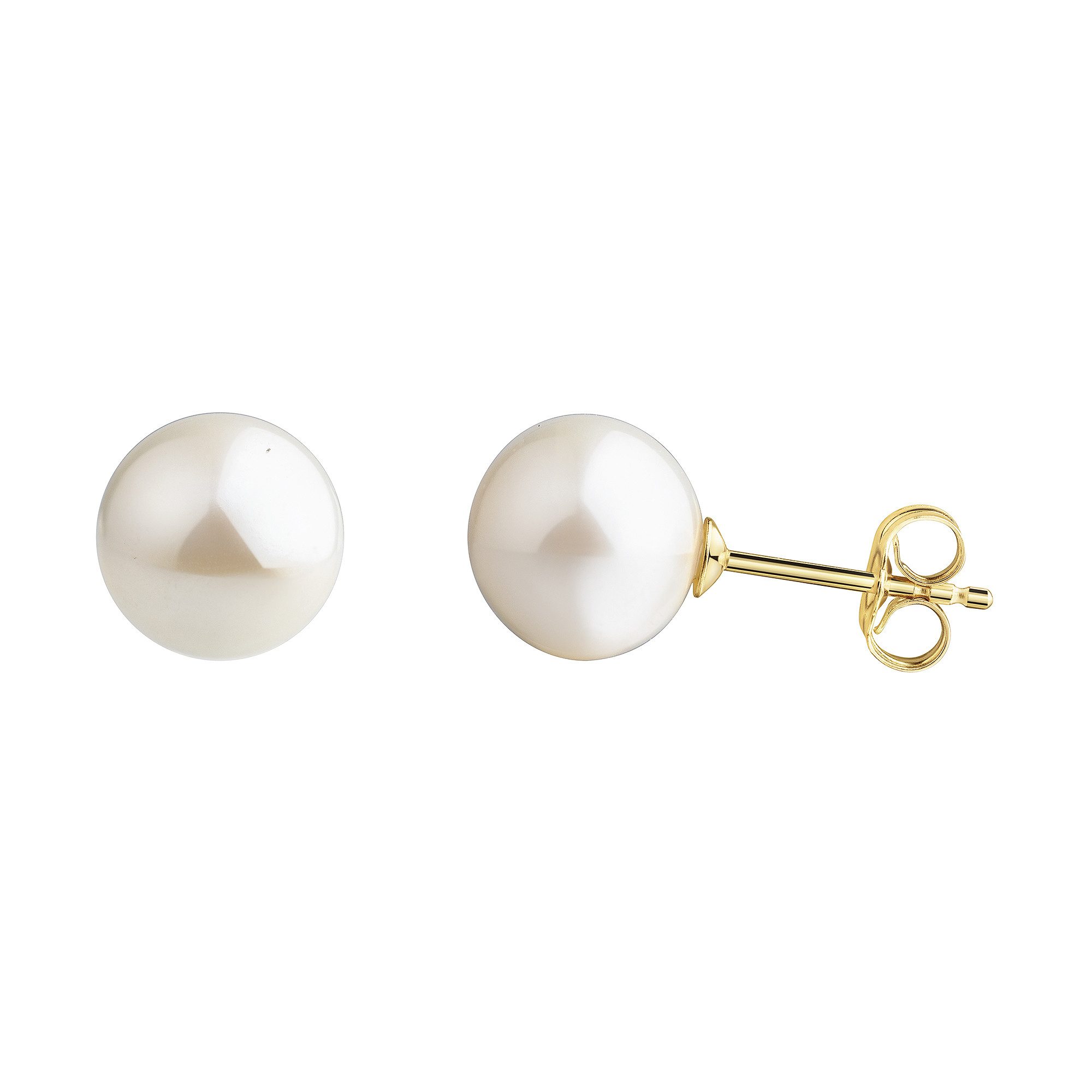 Paar Ohrstecker 585/- Gelbgold Süßwasserperle