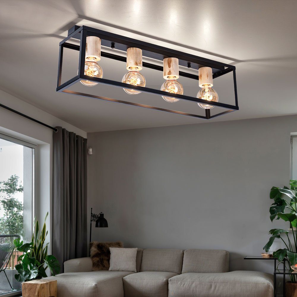 GLOBO LIGHTING Deckenleuchte, Leuchtmittel nicht inklusive, Esszimmerleuchte Decke Deckenleuchte Holz 4