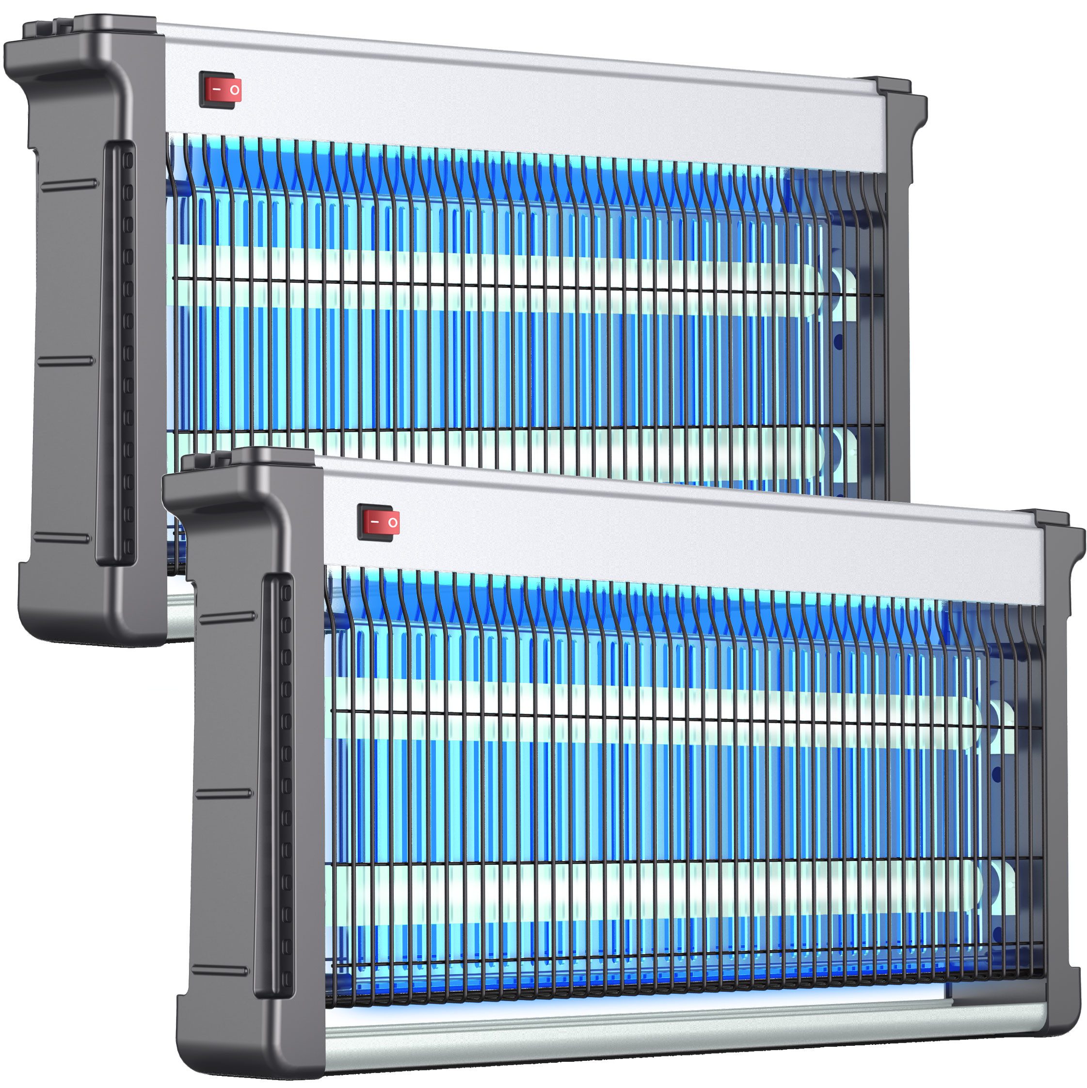 shop'n smile ideoon Insektenfalle Profi-LED UV Insektenabwehrgerät 80m² Alu-Rahmen bis zu 80 qm effektiv, stromsparende LED 2x 4 Watt, Aufstellen&Aufhängen, umweltfreundlich