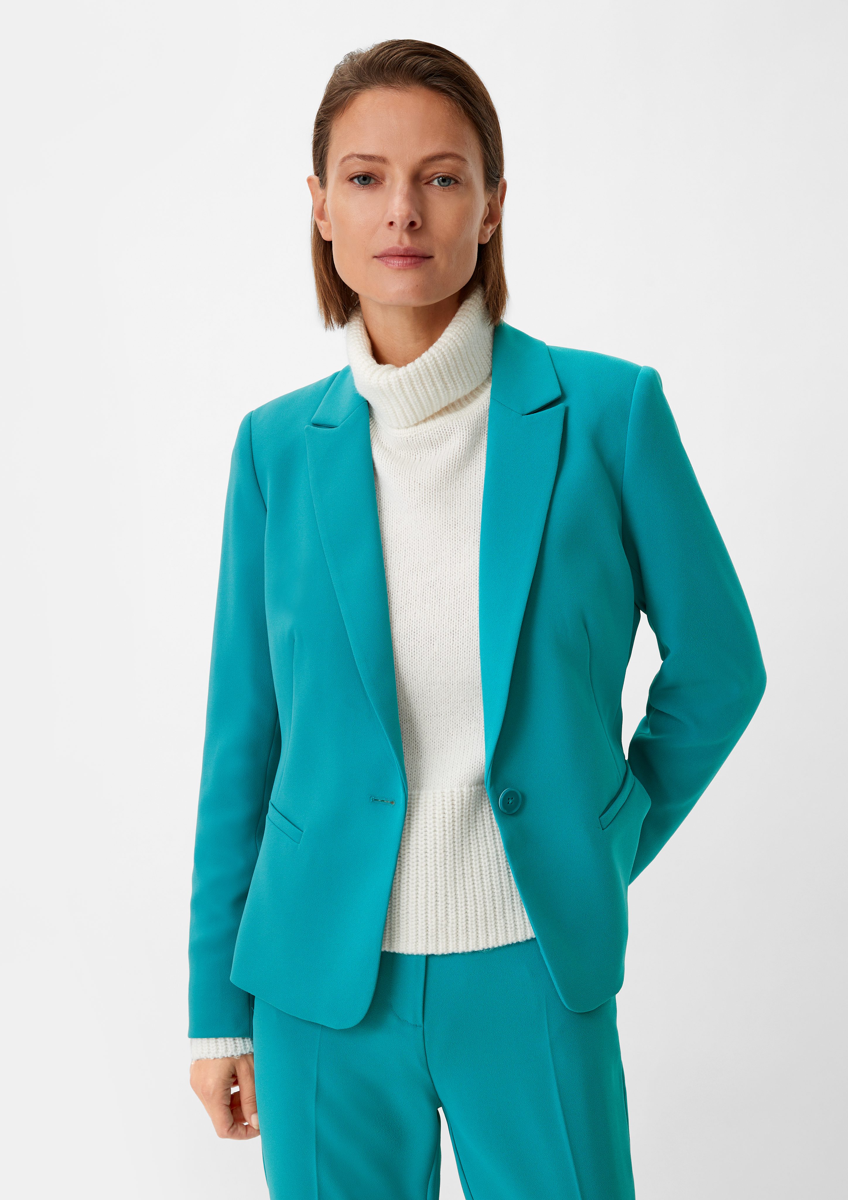 Blusenblazer Blazer mit Crêpestruktur