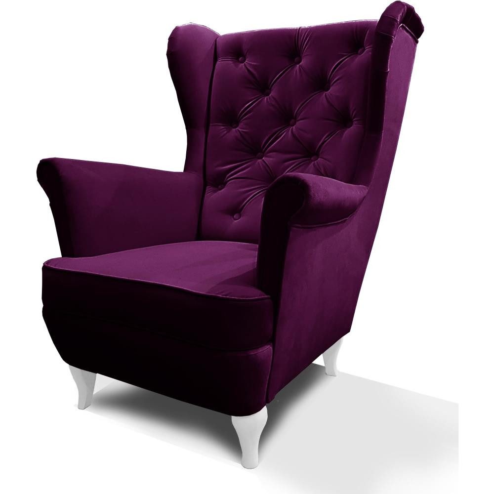 Beautysofa Ohrensessel Sessel FALCO Chesterfield Wohnzimmersessel günstig online kaufen