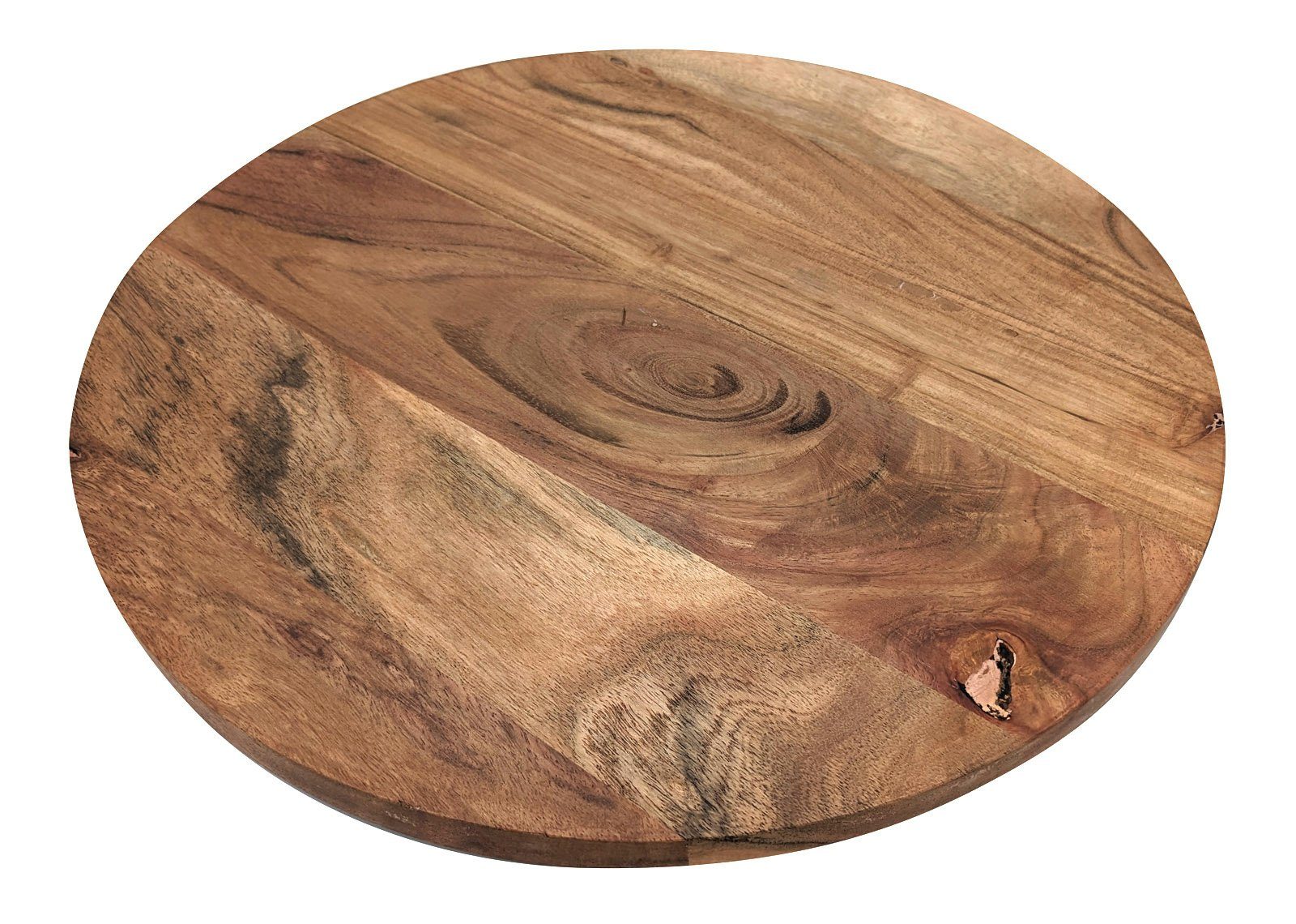 Spetebo Servierteller Akazienholz Drehteller natur - 37 cm, Akazienholz, (Packung, 1-tlg., 1 x Servierplatte), Massive Holz Servier- und Käseplatte drehbar