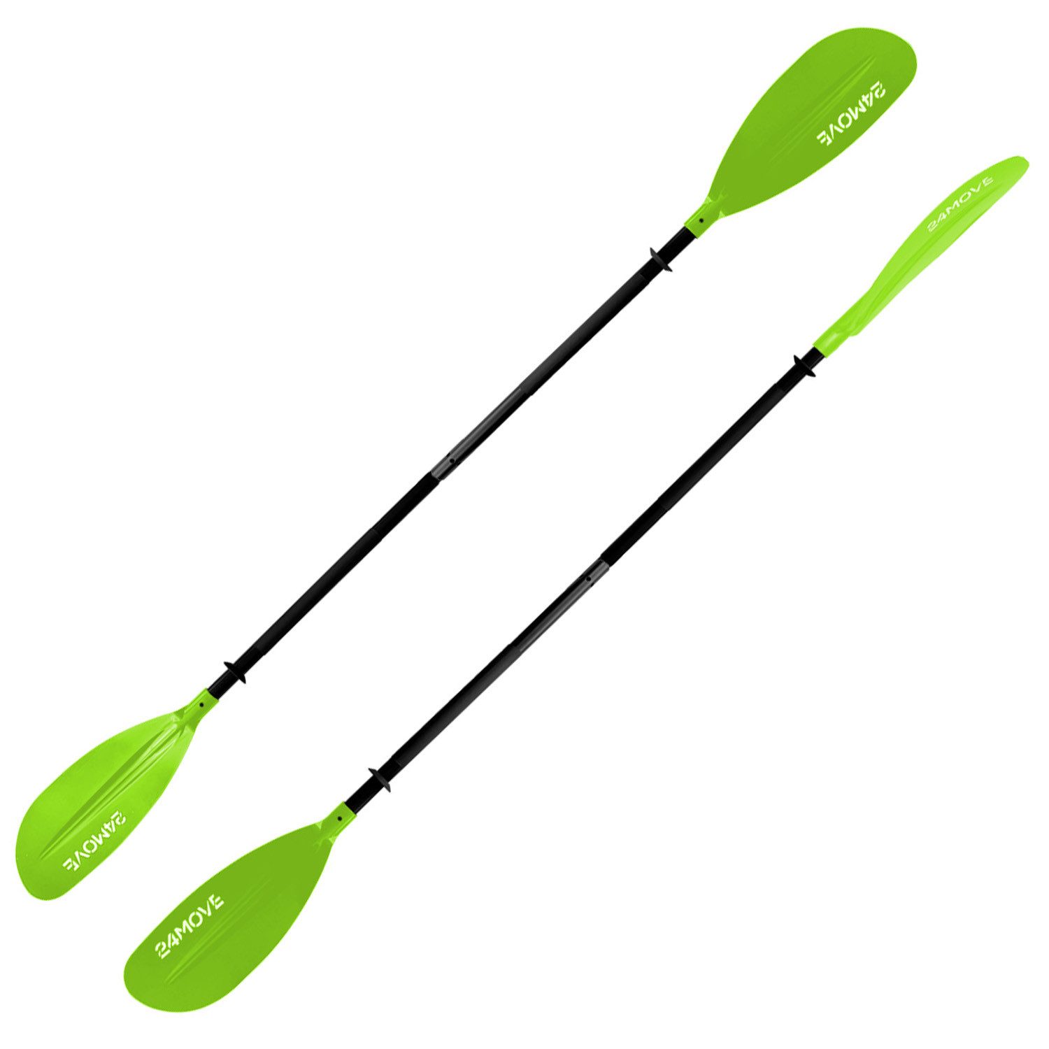 24Move Doppelpaddel, Stand Up Paddle Aluminium SUP-Paddel, (Winkelverstellung, universell einstellbar, verstellbar, 2-teilig, SUP-Paddel), für Paddelboards, Kajakboot und Ruderboot