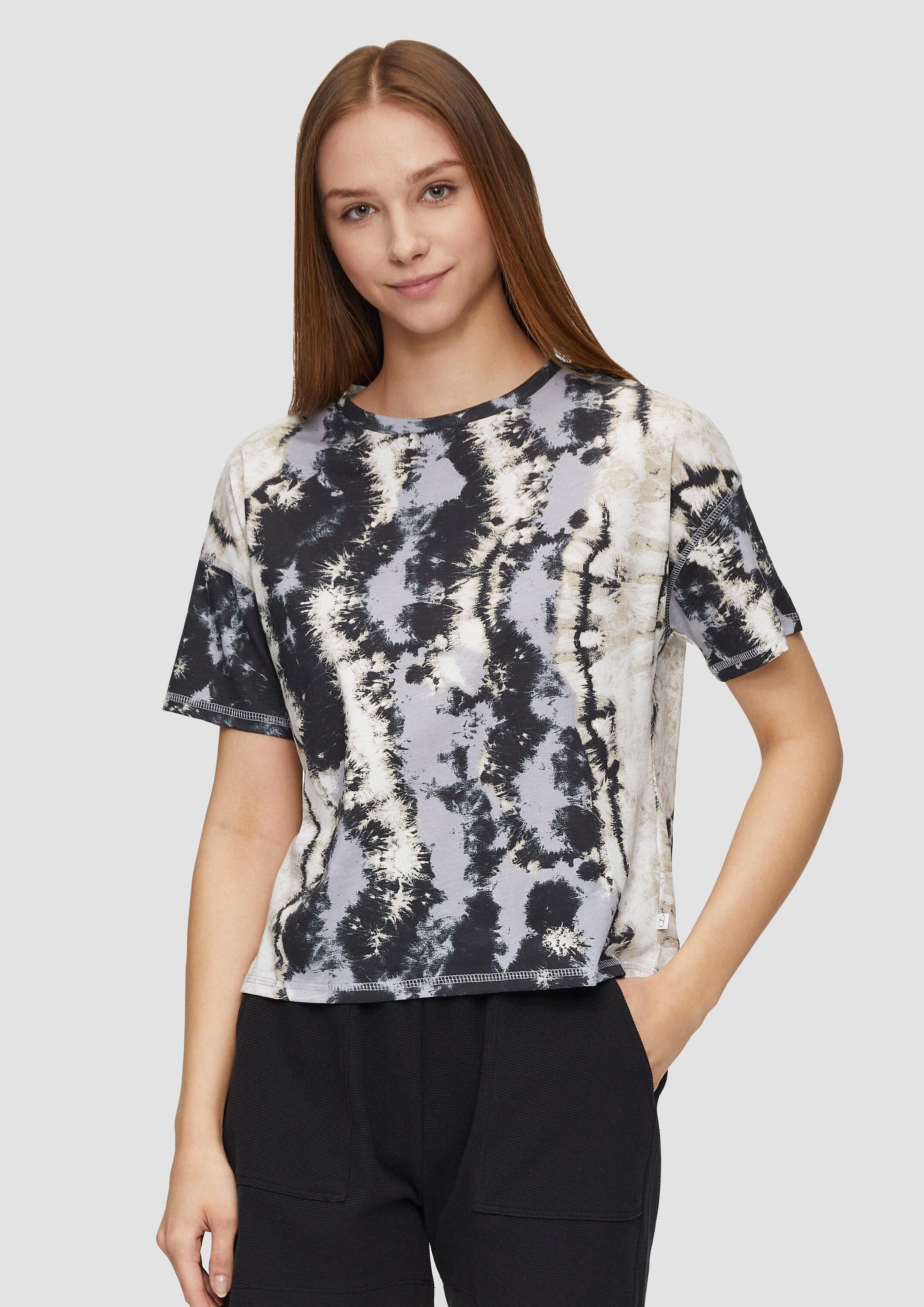 QS Kurzarmshirt T-Shirt T-Shirt mit All-over-Print günstig online kaufen