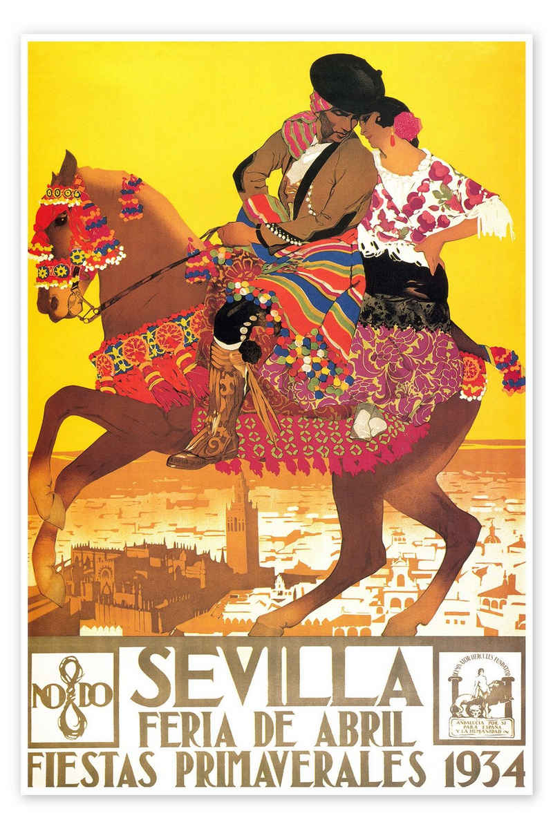 Posterlounge Poster Vintage Travel Collection, Sevilla (spanisch), Vintage Illustration