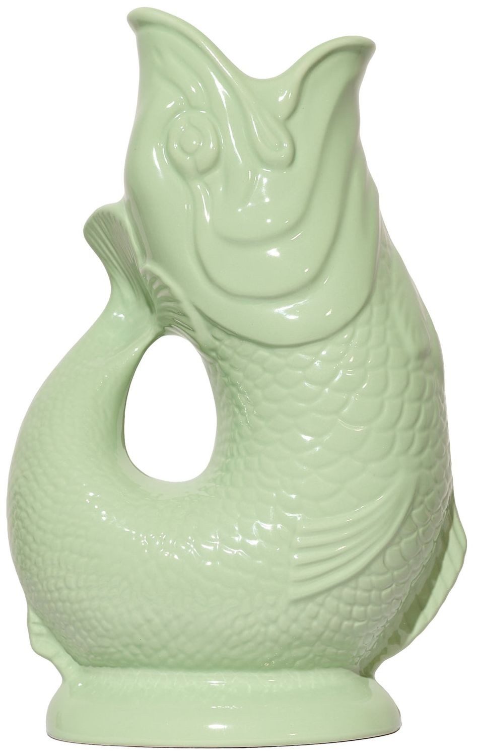 Gluckigluck Wasserkaraffe, (Original Gluggle Jug aus England), mit Gluckergeräusch, handgefertigt, ikonisches Fisch-Design, 1,2 L