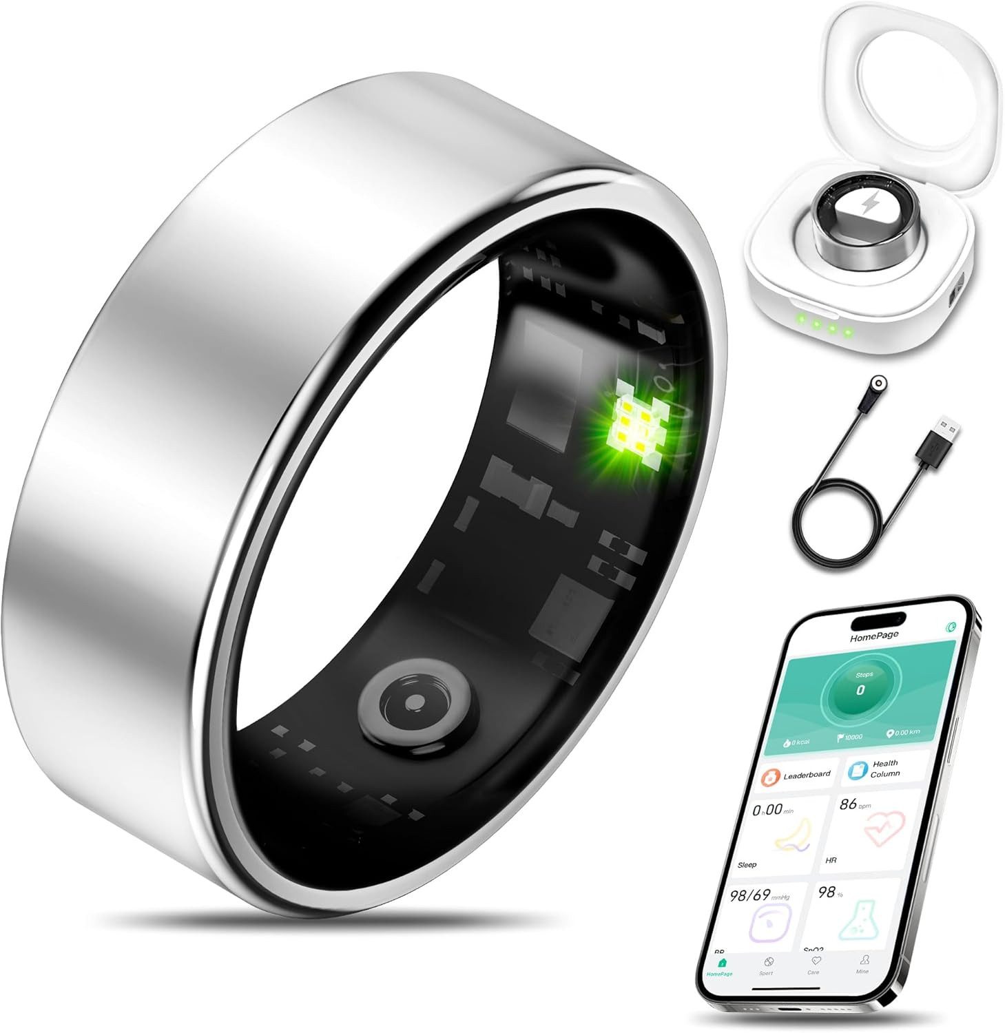 Smart Ring Herren Damen, Smartring /Fitness Tracker/Schlaftracker Smartwatch