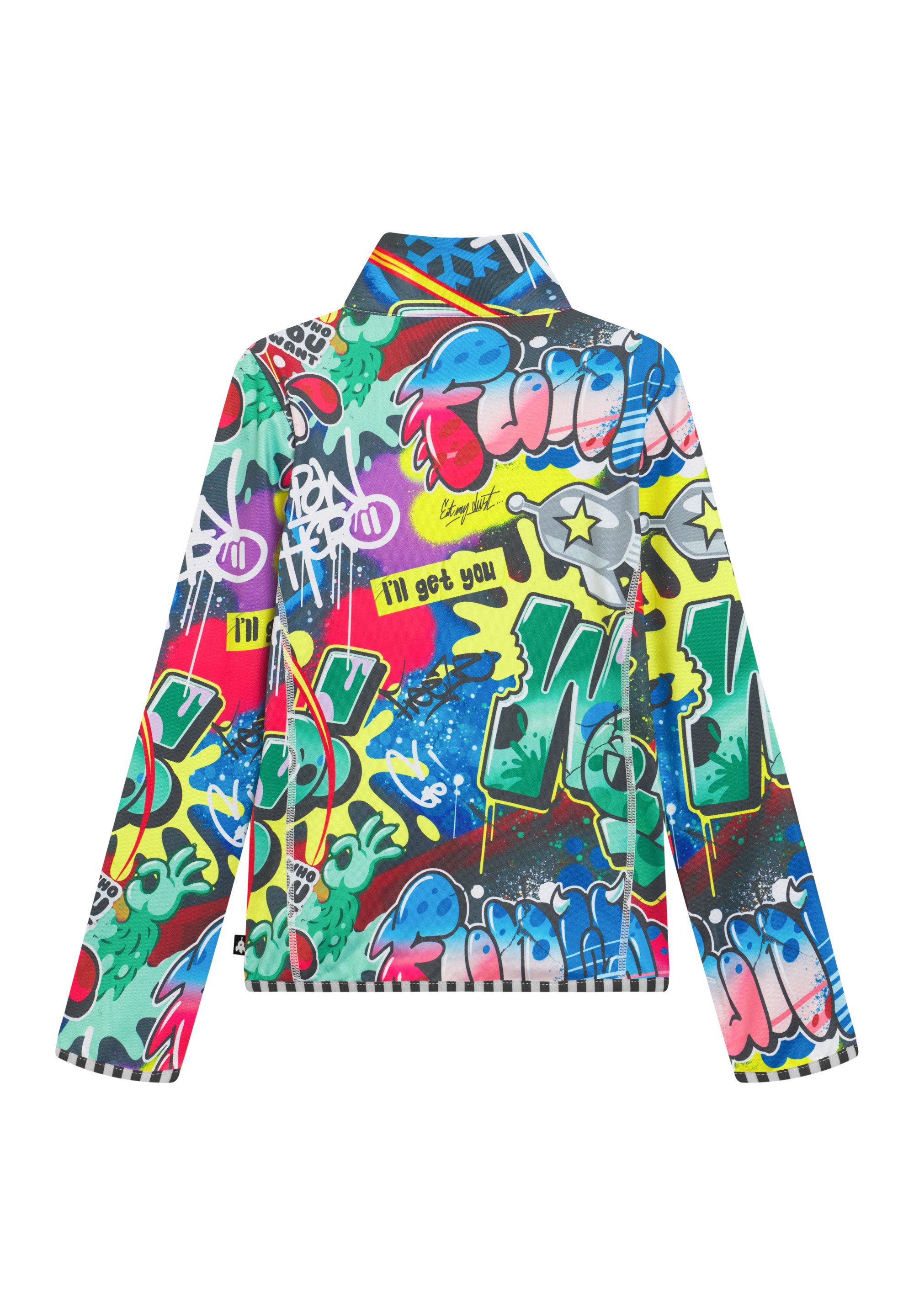 WeeDo Langarmshirt COSMO SPRAYPRINT Feuchtigkeitsregulierendes Funktionsshirt für Kinder