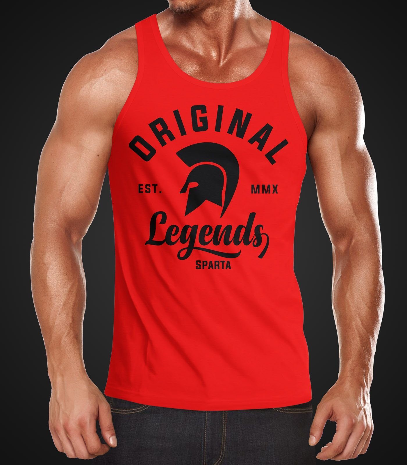 Neverless Tanktop Gladiator Sparta Fighter Original Legends Streetwear Herren Tanktop mit Print