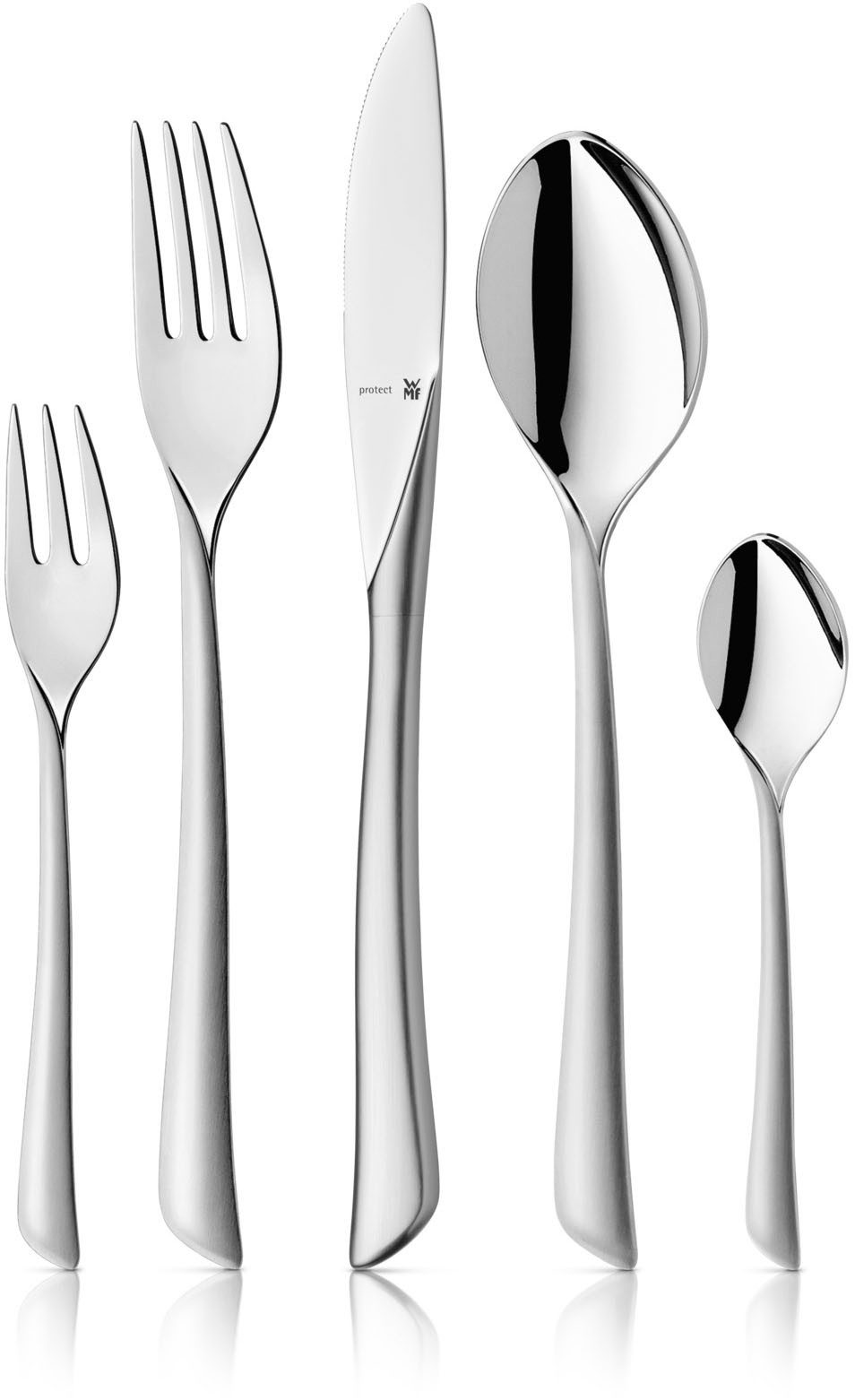 WMF Besteck-Set Virgina (66-tlg), 12 Personen, Cromargan® Edelstahl Rostfrei, ergonomisch, Cromargan protect