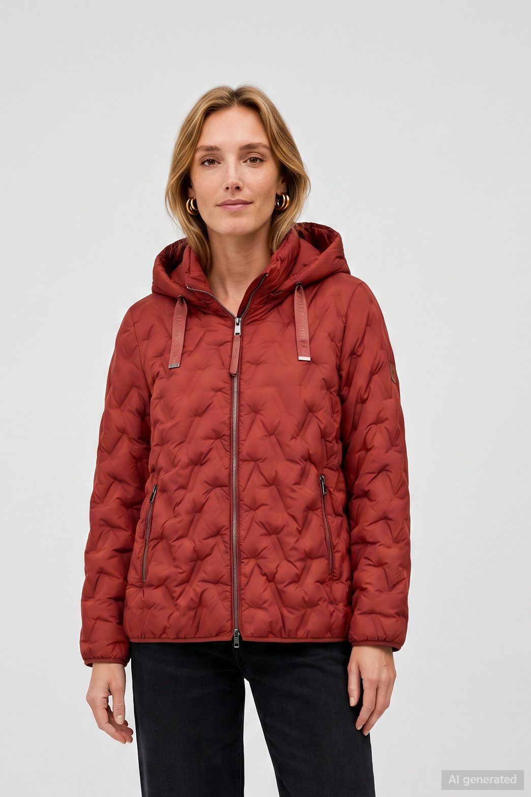 Barbara Lebek Steppjacke Übergangsjacke, Herbstjacke oder Damenjacke mit abnehmbarer Kapuze