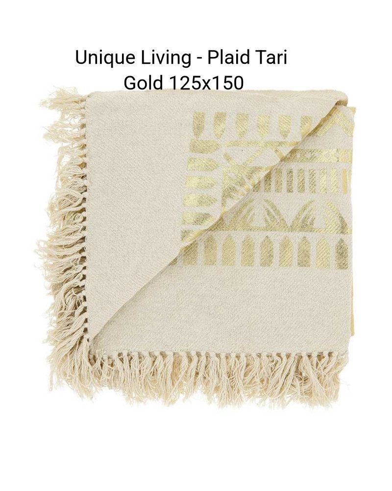 Plaid Unique Living Plaid Tari Gold 125x150 cm, UNIQUE Living
