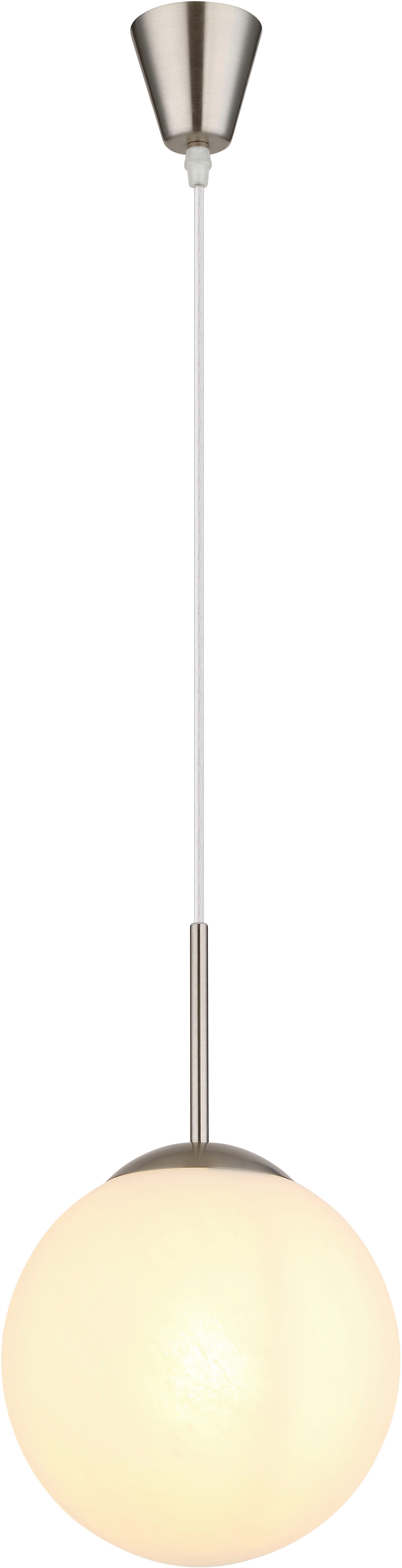 NOWA Pendelleuchte KOP, ohne Leuchtmittel, Hängeleuchte, Hängelampe, Glaskugel opal, alabaster Optik