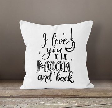 SpecialMe Dekokissen Kissenbezug Spruch I love you to the moon and back Geschenk Partner Freund Freundin Liebe SpecialMe®