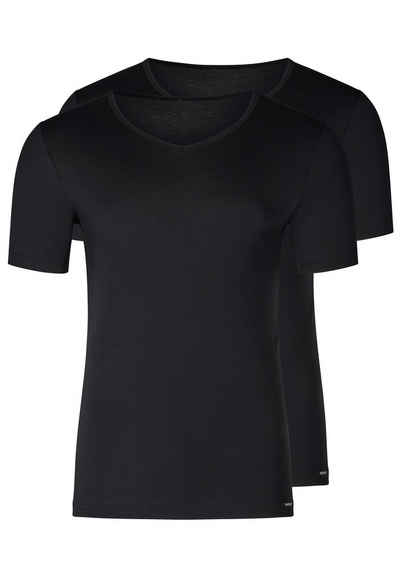 Skiny Unterhemd 2er Pack Unterhemd / Shirt Kurzarm (Spar-Set, 2-St) Unterhemd / Shirt Kurzarm - Baumwolle - V-Ausschnitt für coole Styles