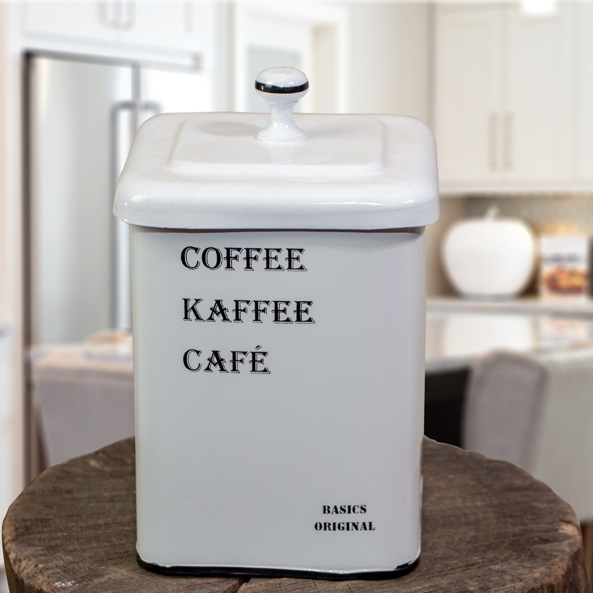 Antikas Wanddekoobjekt Eisendose für Kaffee, Weiss, günstig online kaufen